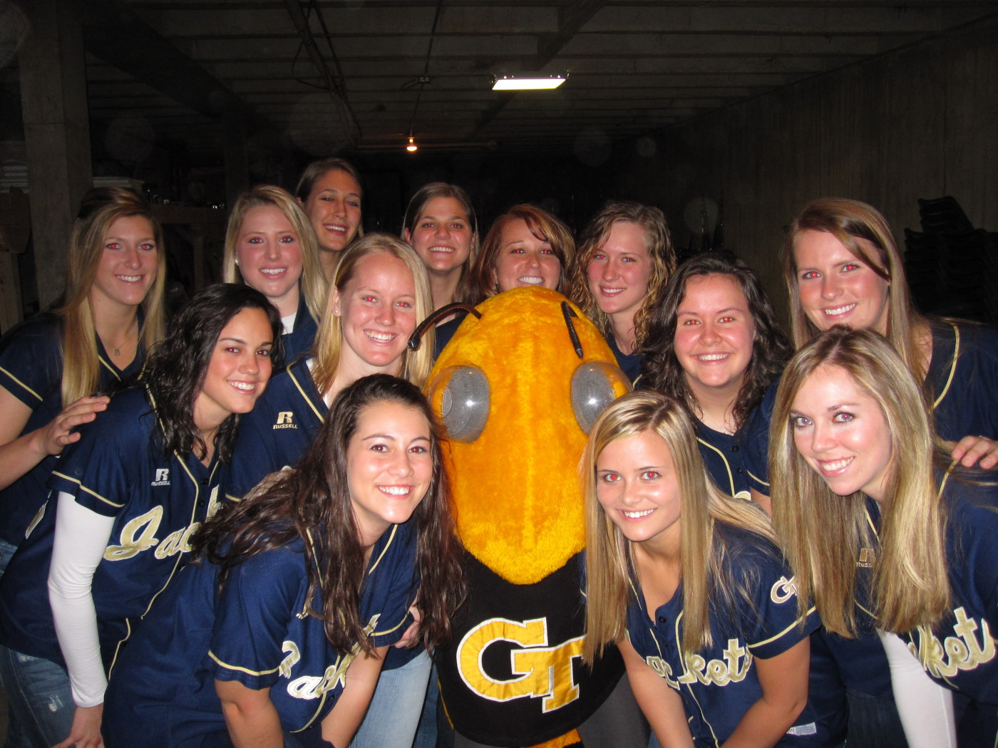 Softball team volunteers at the 2010 Special Olympics (Jan. 15-16, 2010).