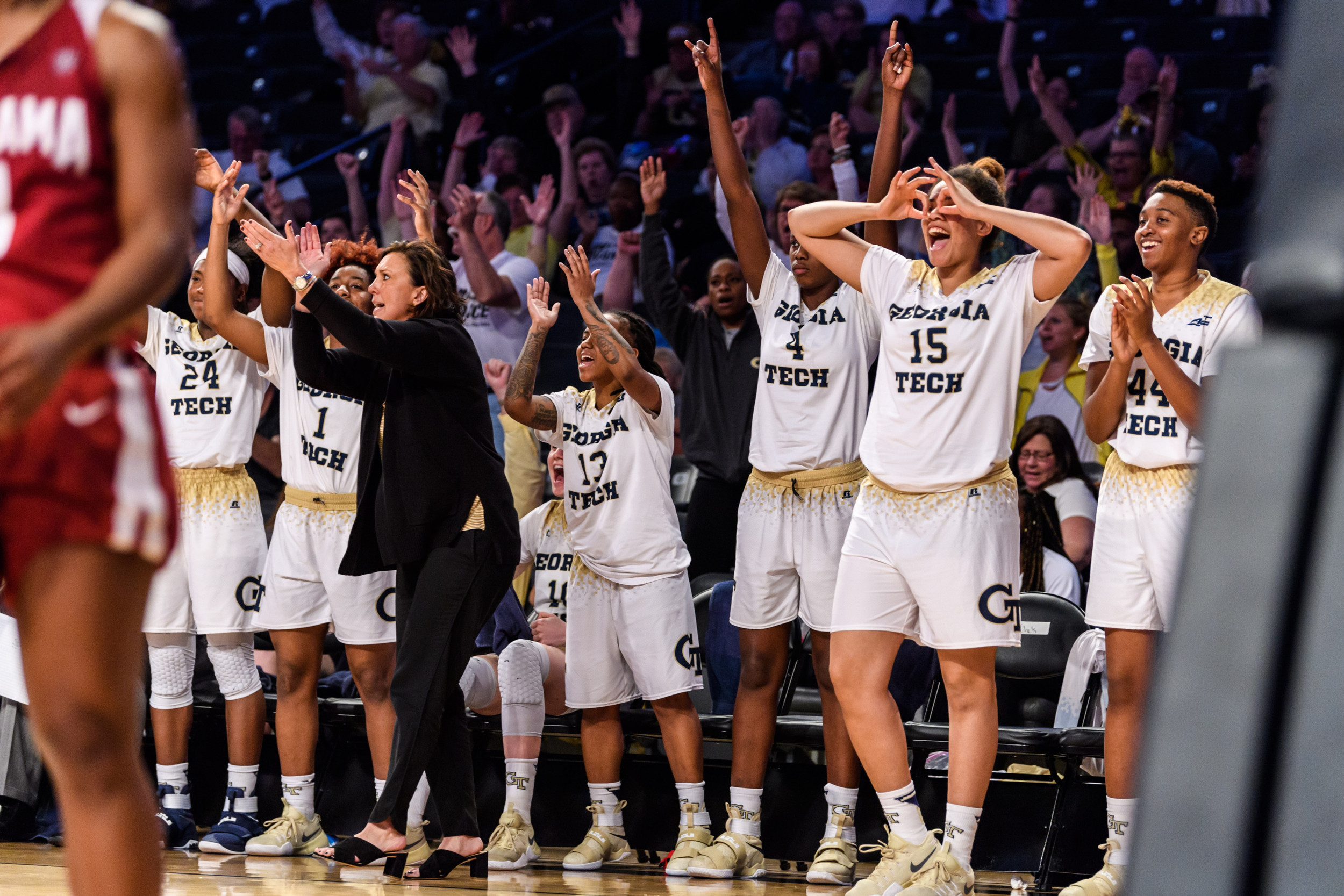 The bench reacts