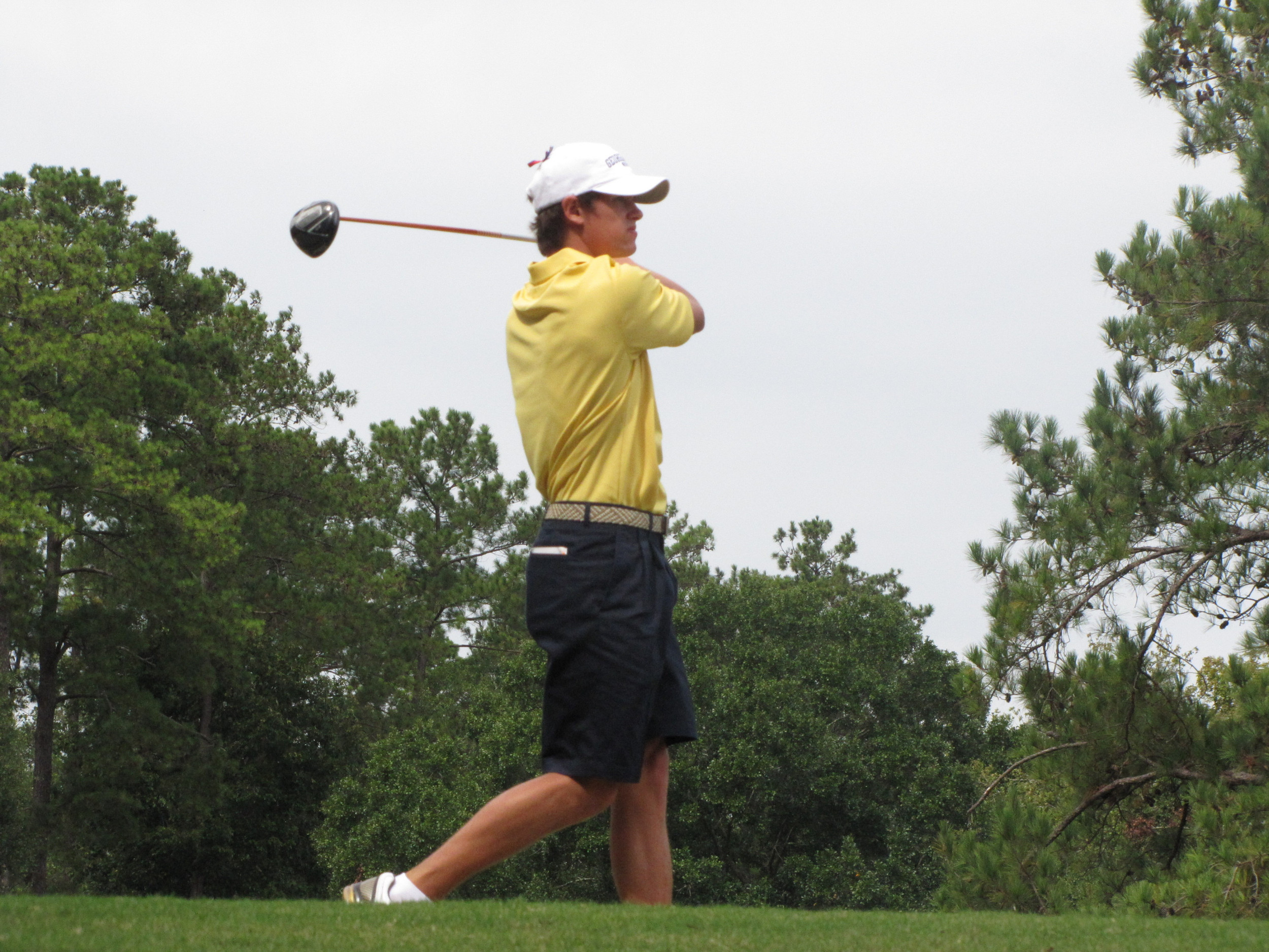James White hits a tee shot during the final round of the Brickyard Collegiate - October 9, 2011.