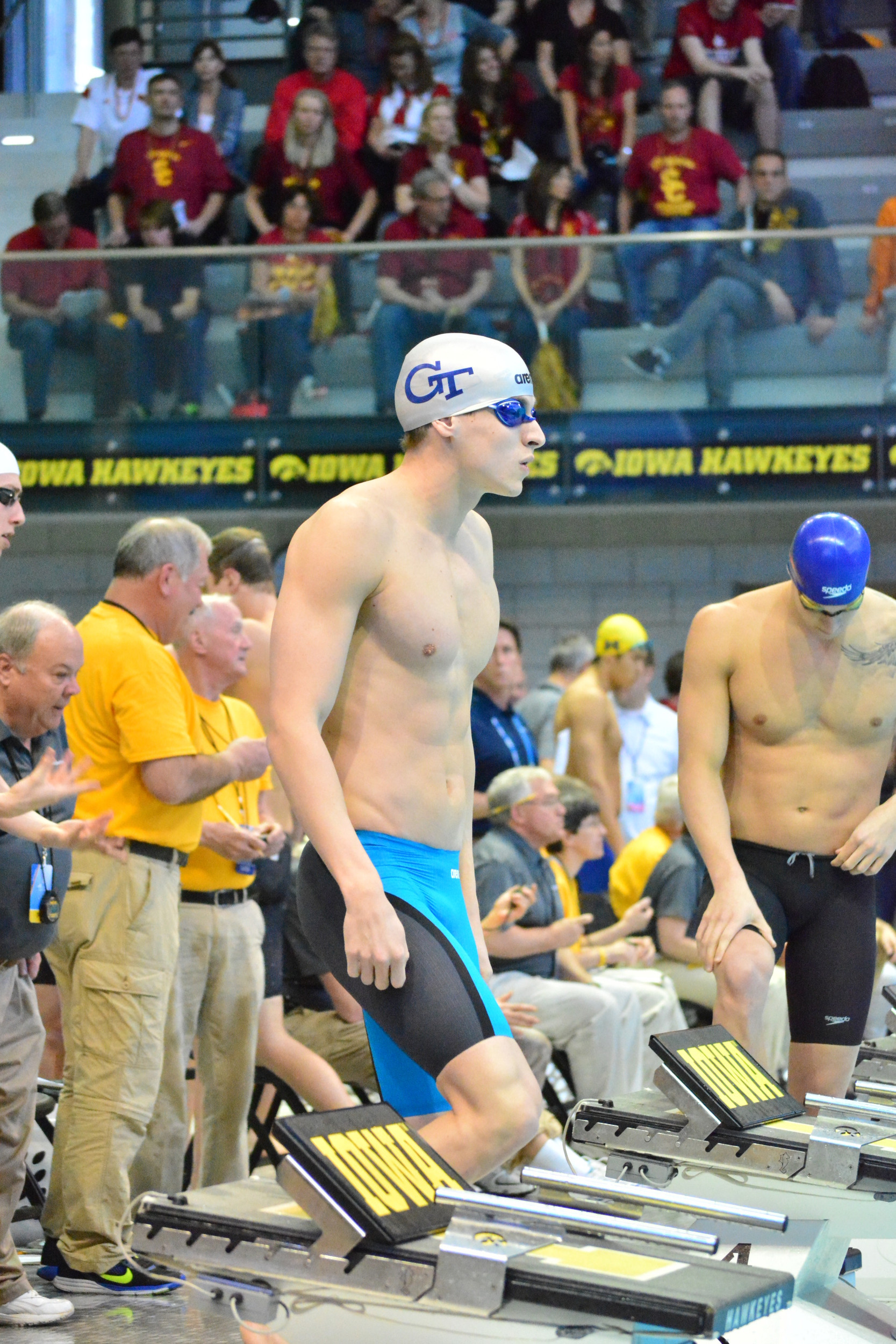 Andrew Kosic -- Georgia Tech during the NCAA Swimming and Diving Championships on Thursday, March 26, 2015, at the Campus Recreation & Wellness Center Natatorium in Iowa City, Iowa. (Photo by Steven Colquitt)