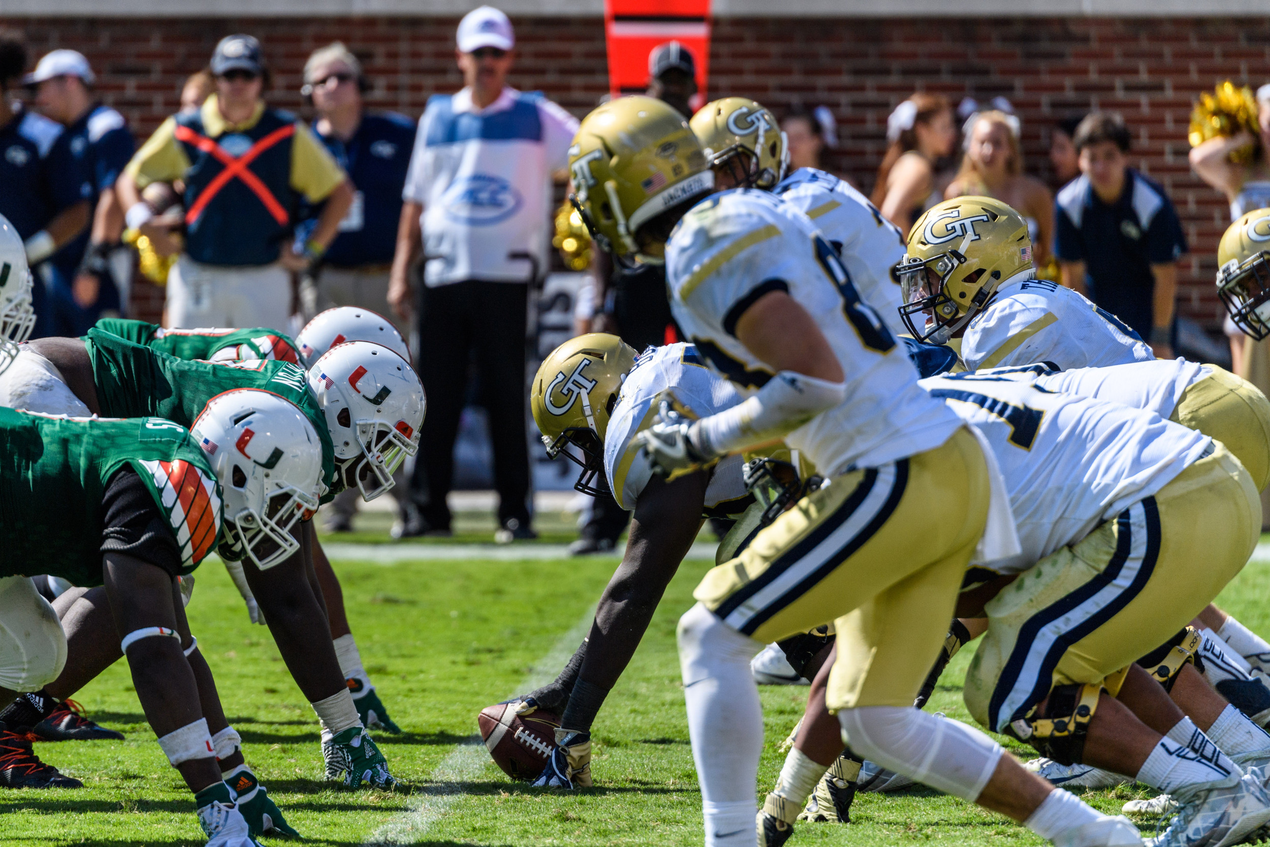 The offense lines up