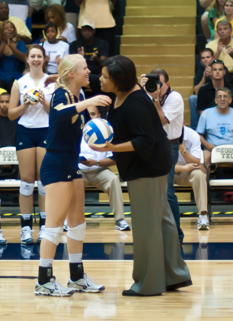 Jordan McCullers is recognized for picking up her 1,000th career dig earlier this season.