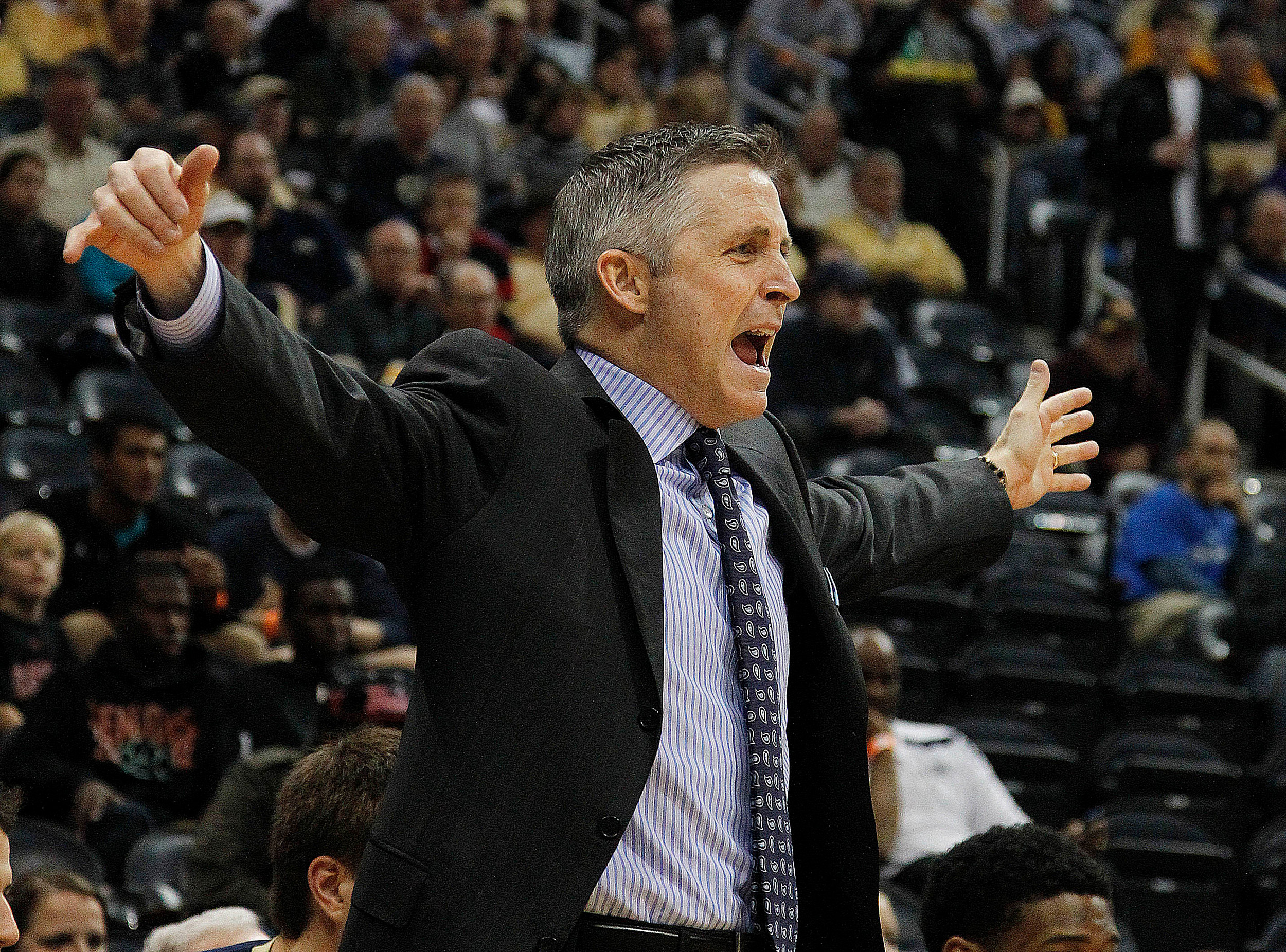 Georgia Tech head coach Brian Gregory reacts during the first half. (AP Photo/John Bazemore)