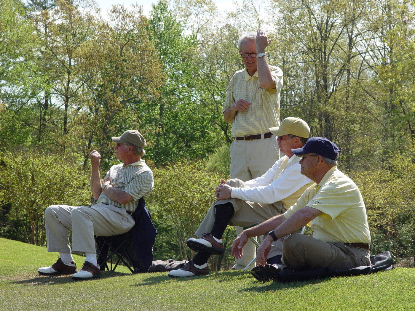 Tech fans watch a group approach the fifth green during the final round of the ACC Golf Championship, April 20, 2008.