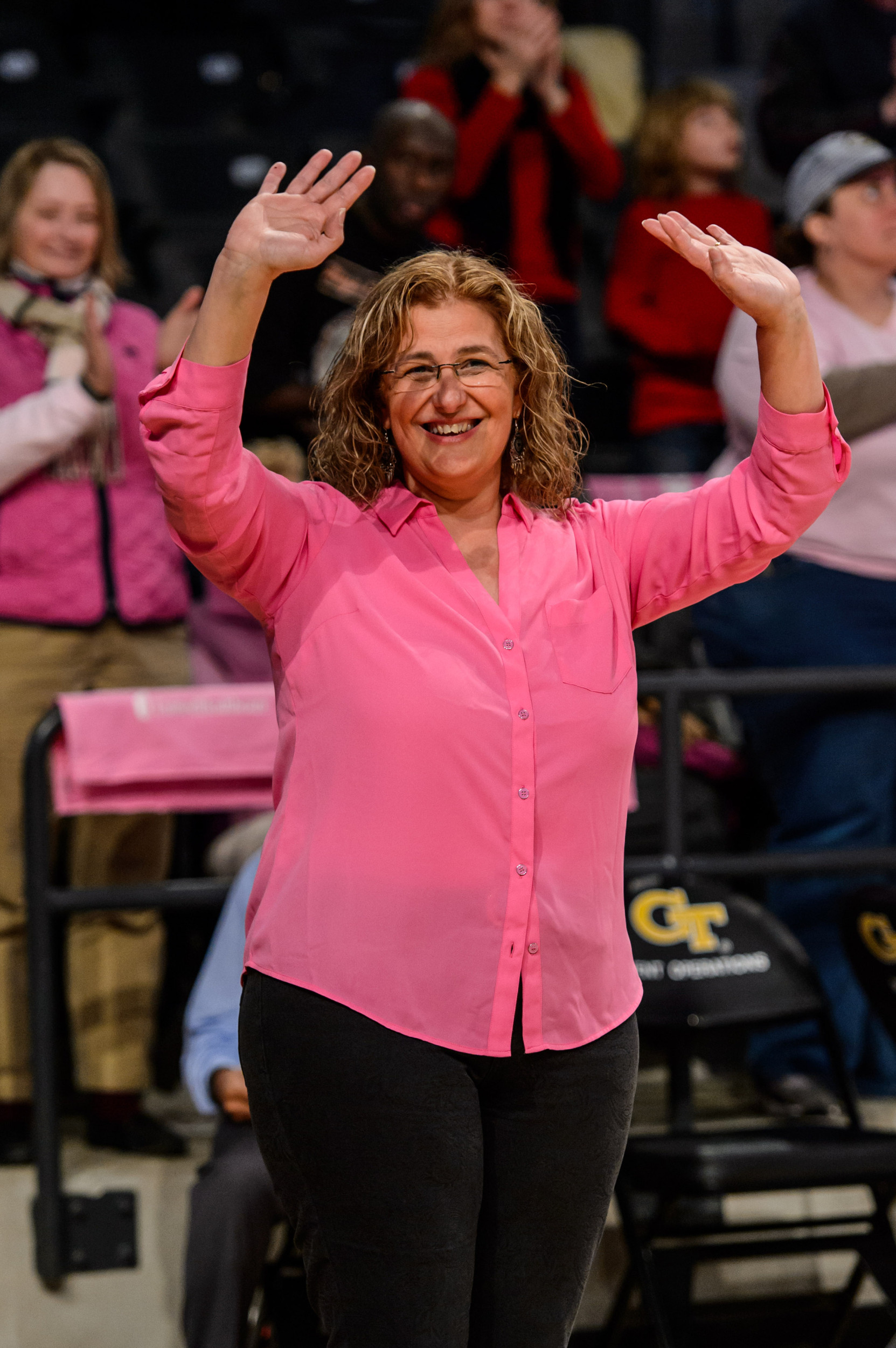 Irene Gari's mother was honored at halftime as a cancer survivor