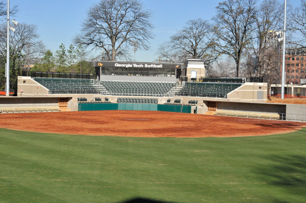 The view from the parking lot just beyond center field.