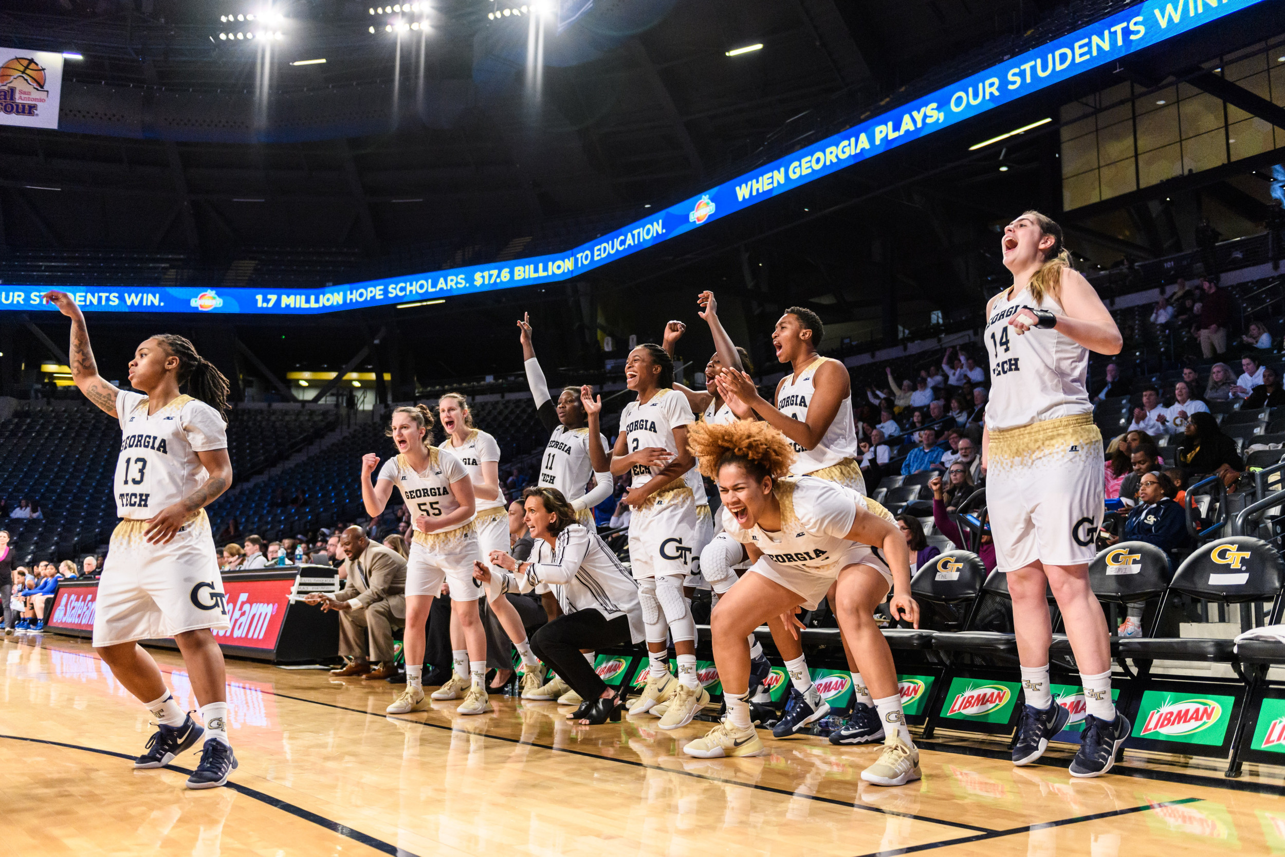 The bench reacts to a play