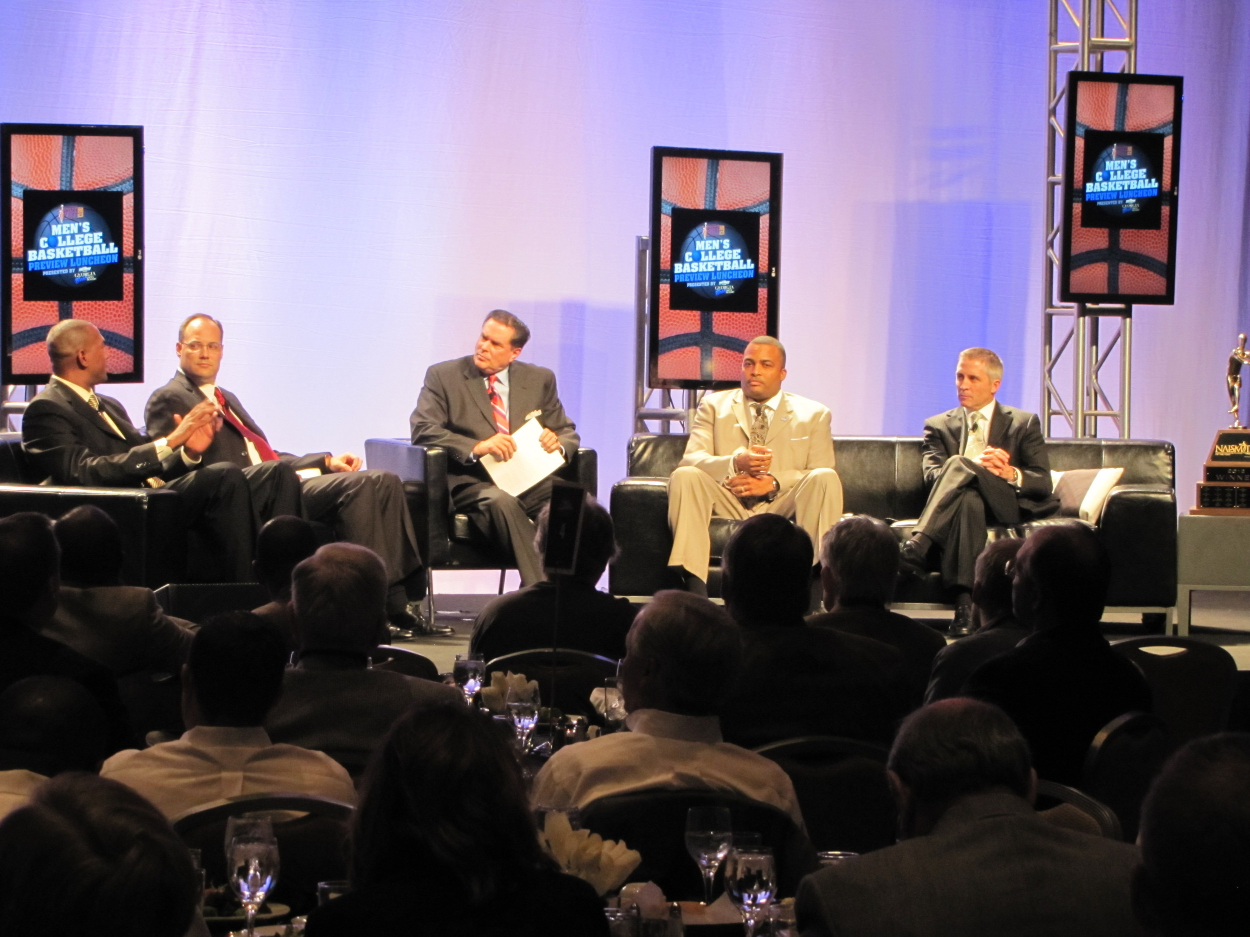 Brian Gregory in the Coaches Roundtable at the Atlanta Tipoff Club Preview Luncheon, November 2, at the Marriott Marquis.