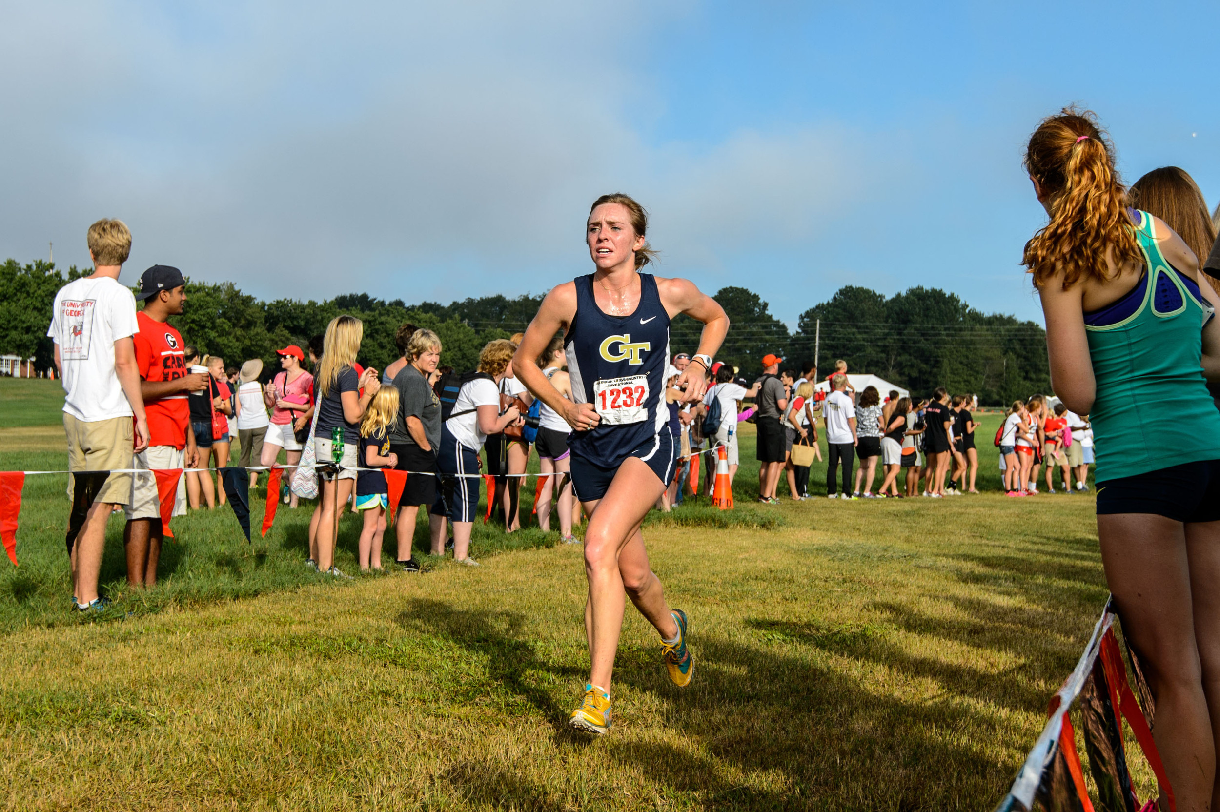 The Women's Cross Country team runs at the UGA Invitational