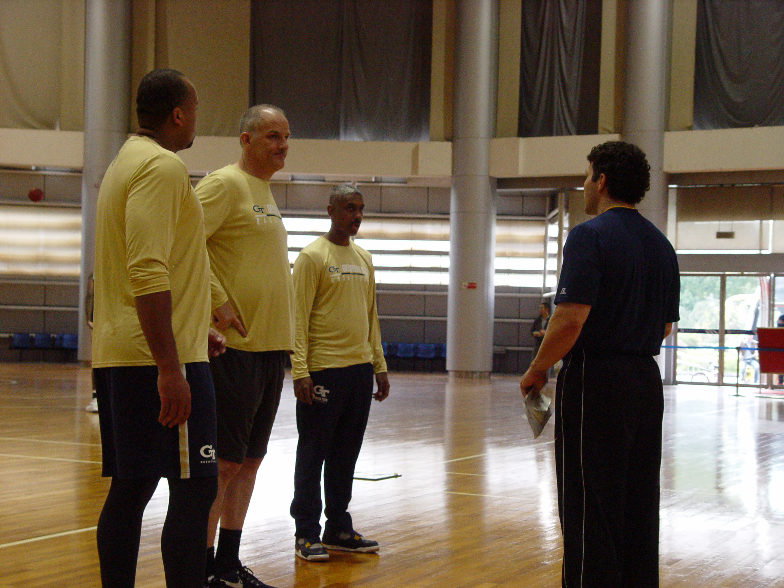 Georgia Tech men's basketball team has its first full practice after arrival in Hangzhou, China, at the Dragon Sports Centre in Hangzhou, China.