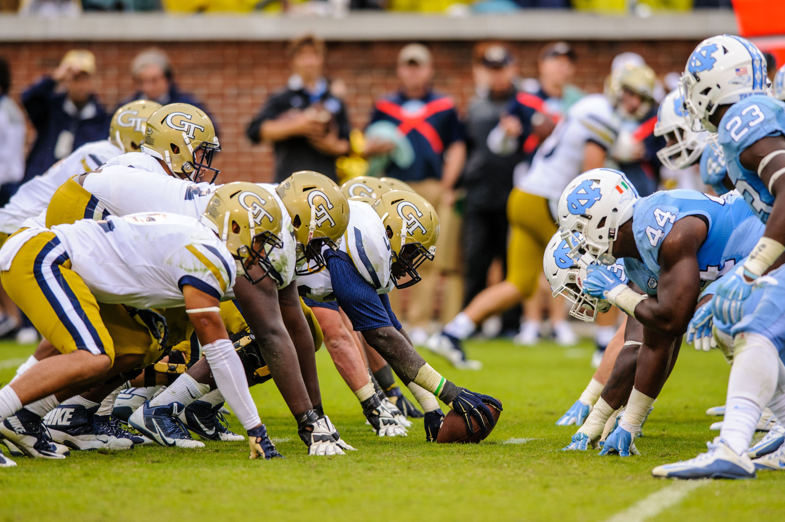The offense lines up
