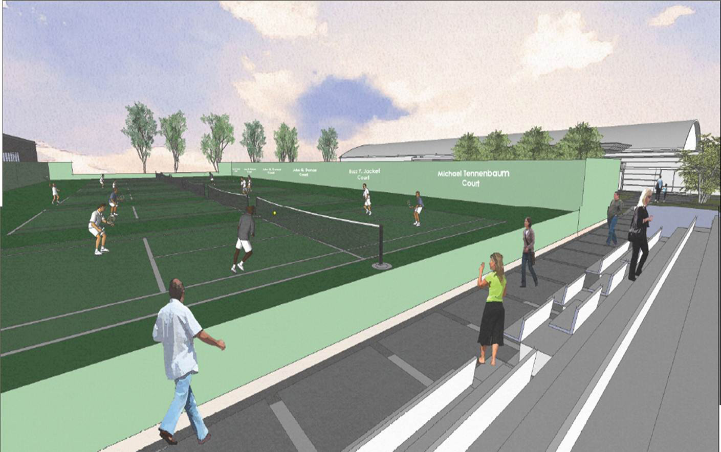 Byers Tennis Complex outdoor courts rendering