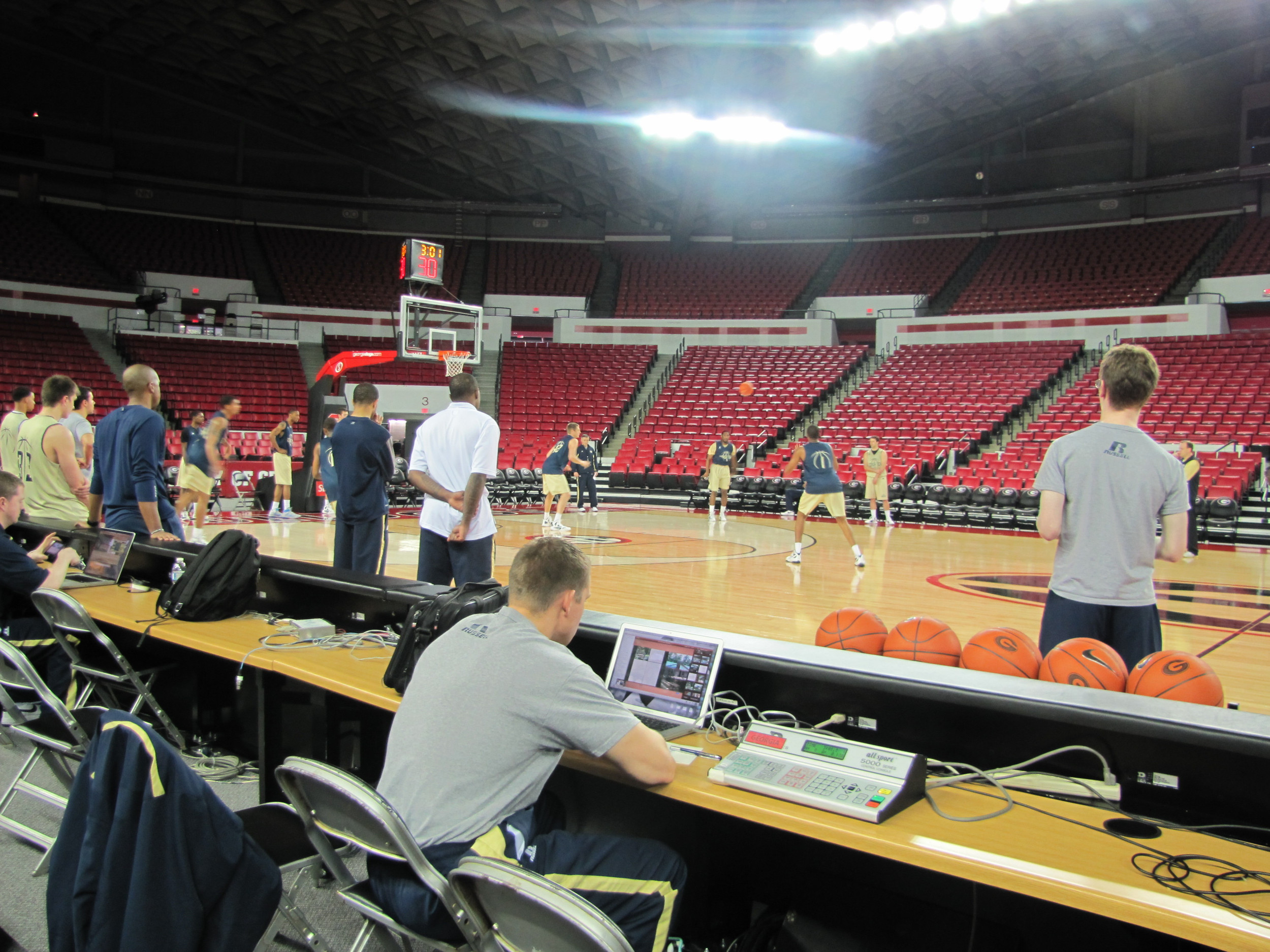 Wednesday shootaround at Stegeman Coliseum.