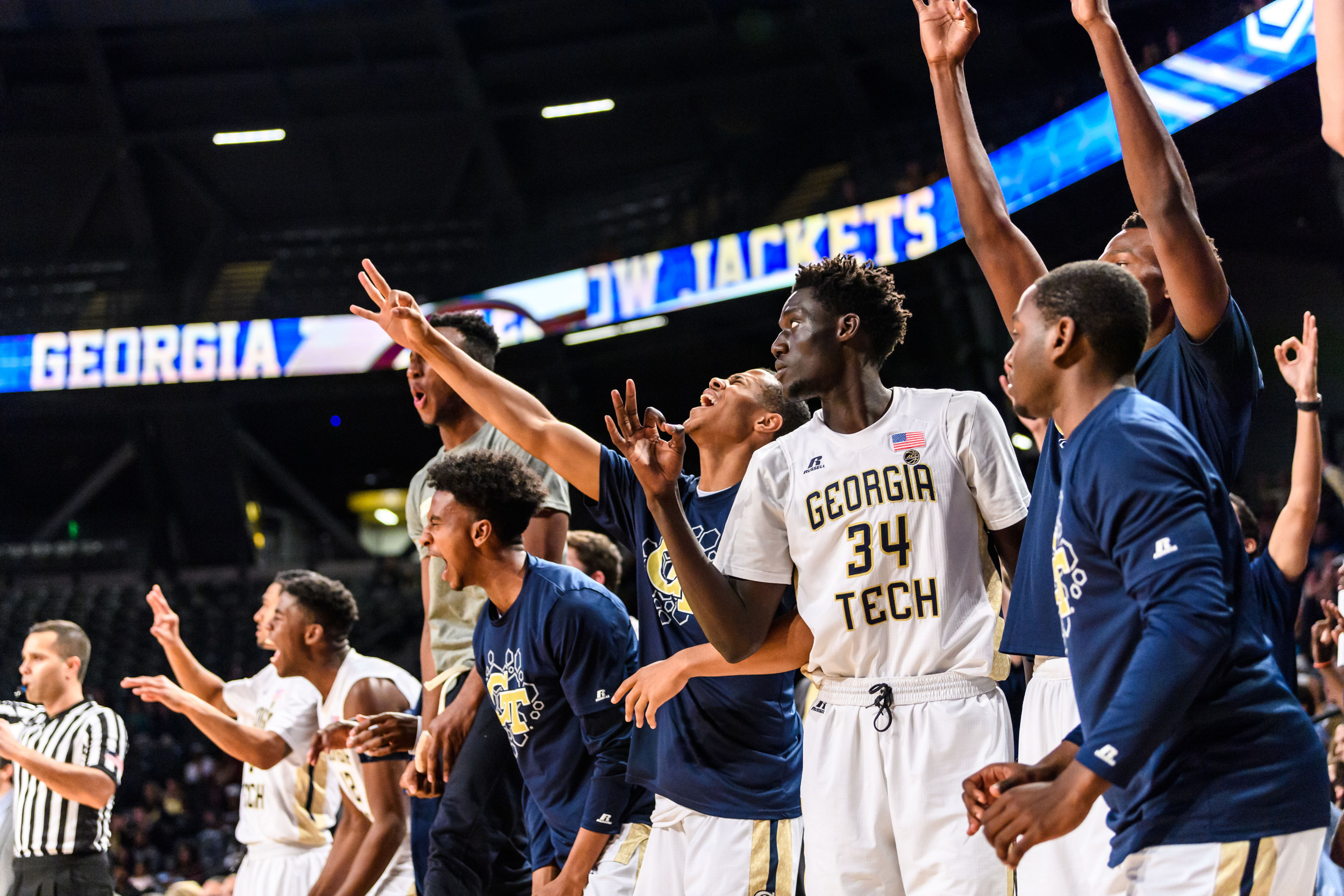 The bench reacts
