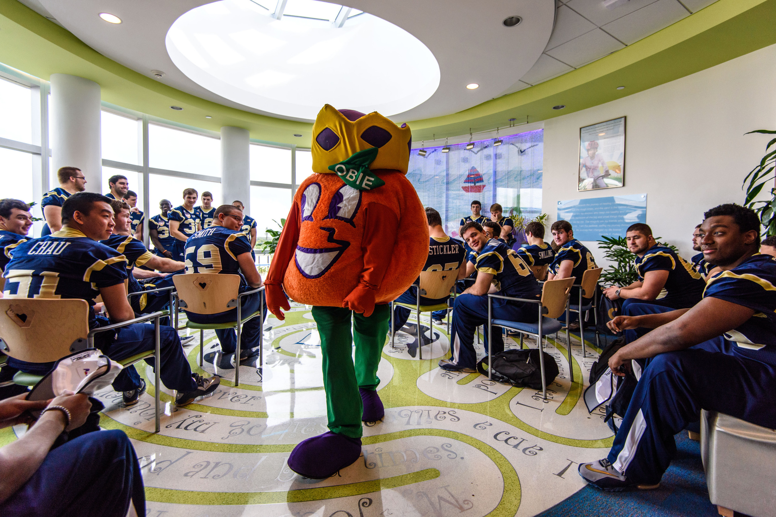 The Yellow Jackets visited the Joe DiMaggio Children's Hospital in the morning