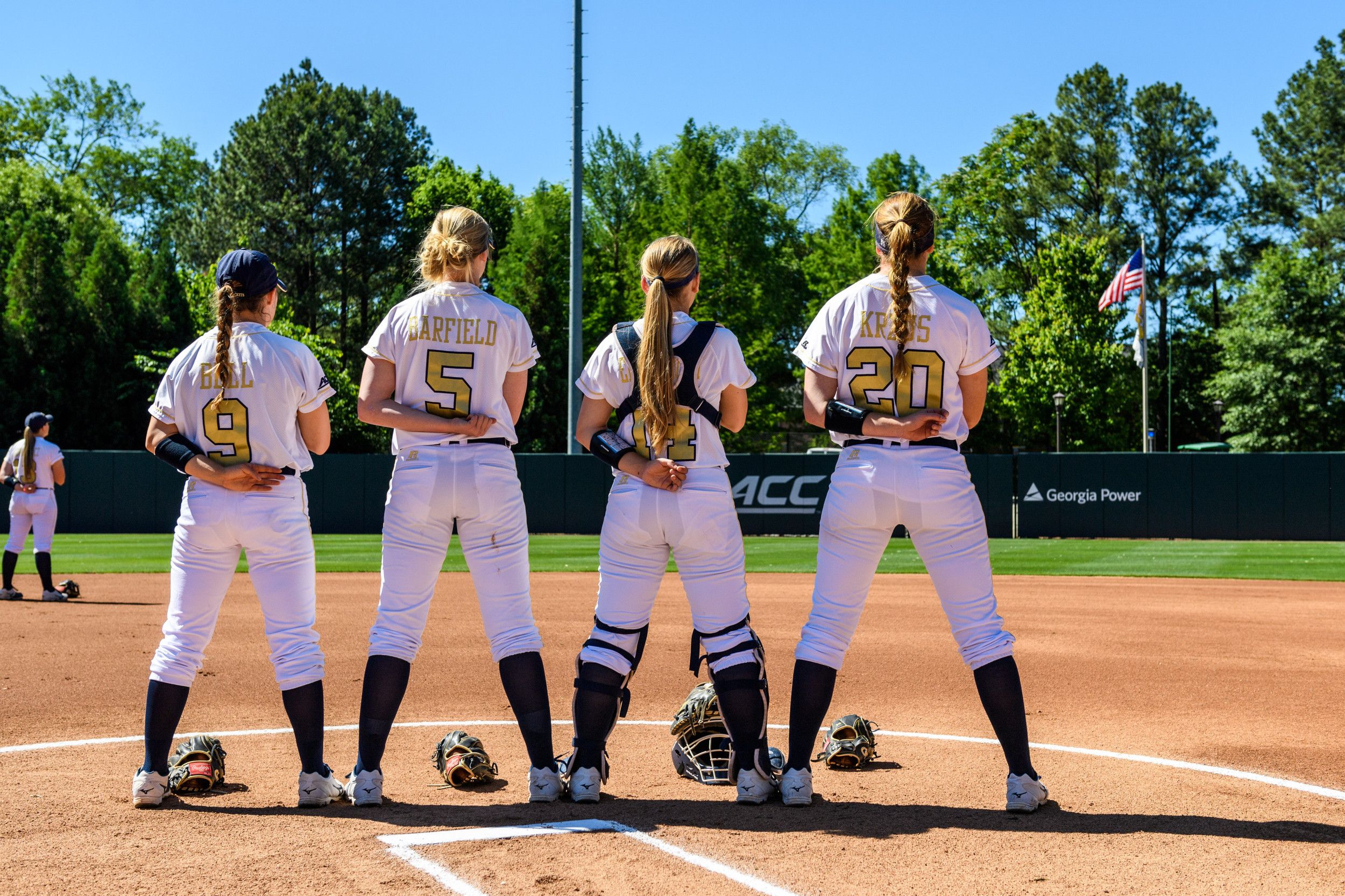 Brooke Barfield (5), Malea Bell (9), Kaylee Ellebracht (14), Katie Krzus (20)