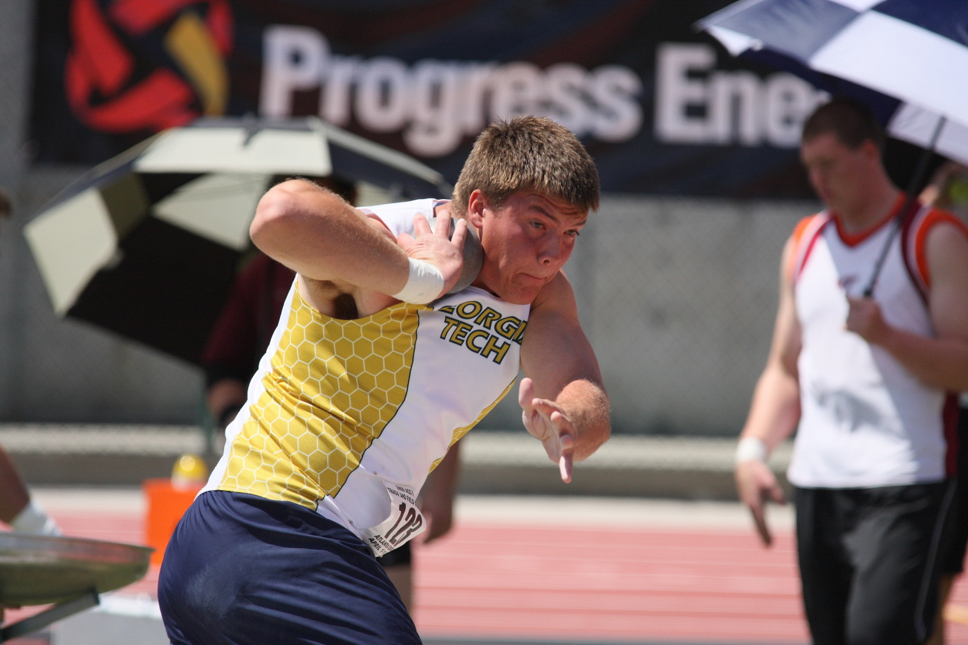 Steve Marcelle placed second in the shot put