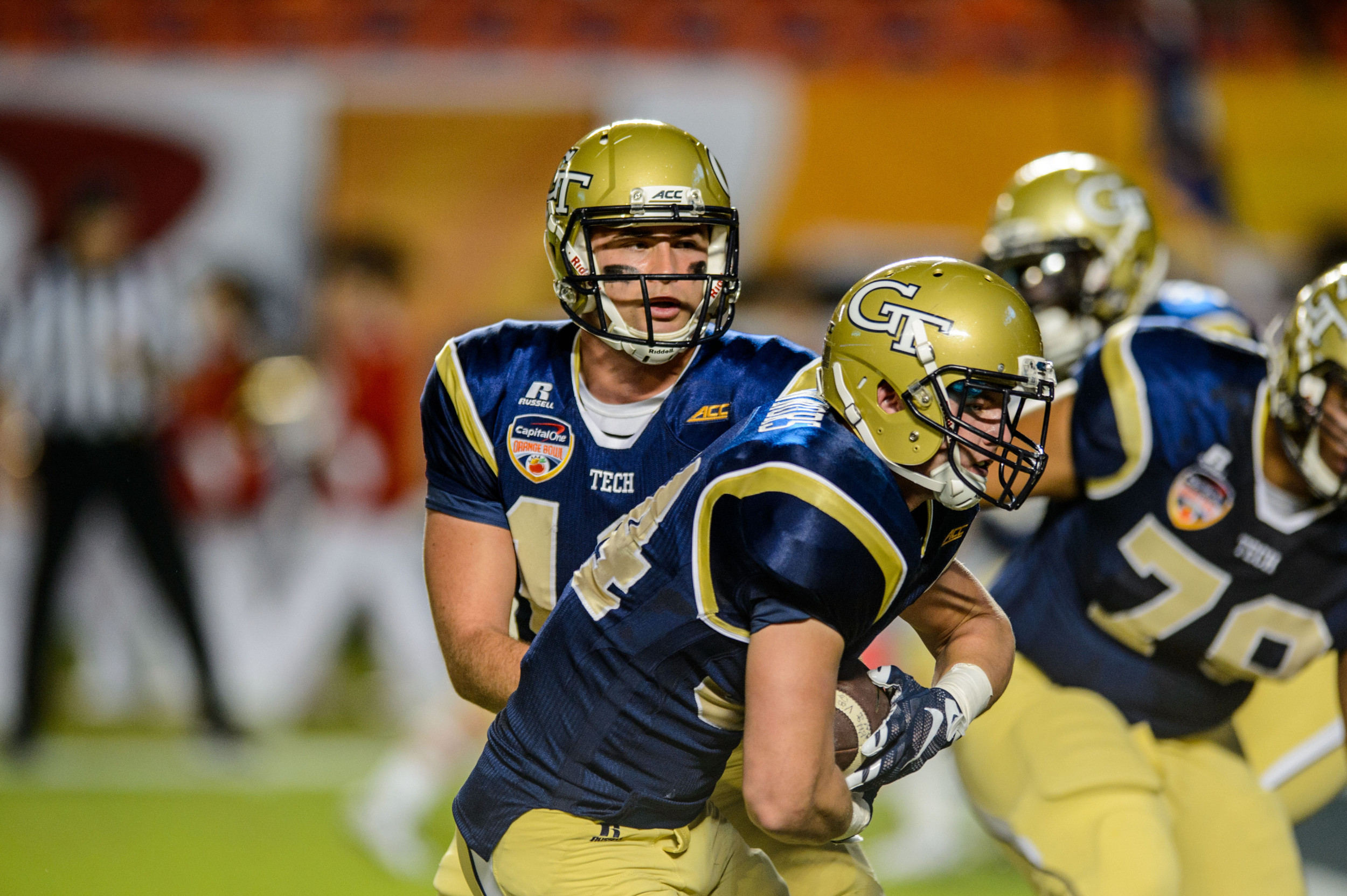 Tim Byerly (18) and Matt Connors (34) in warmups