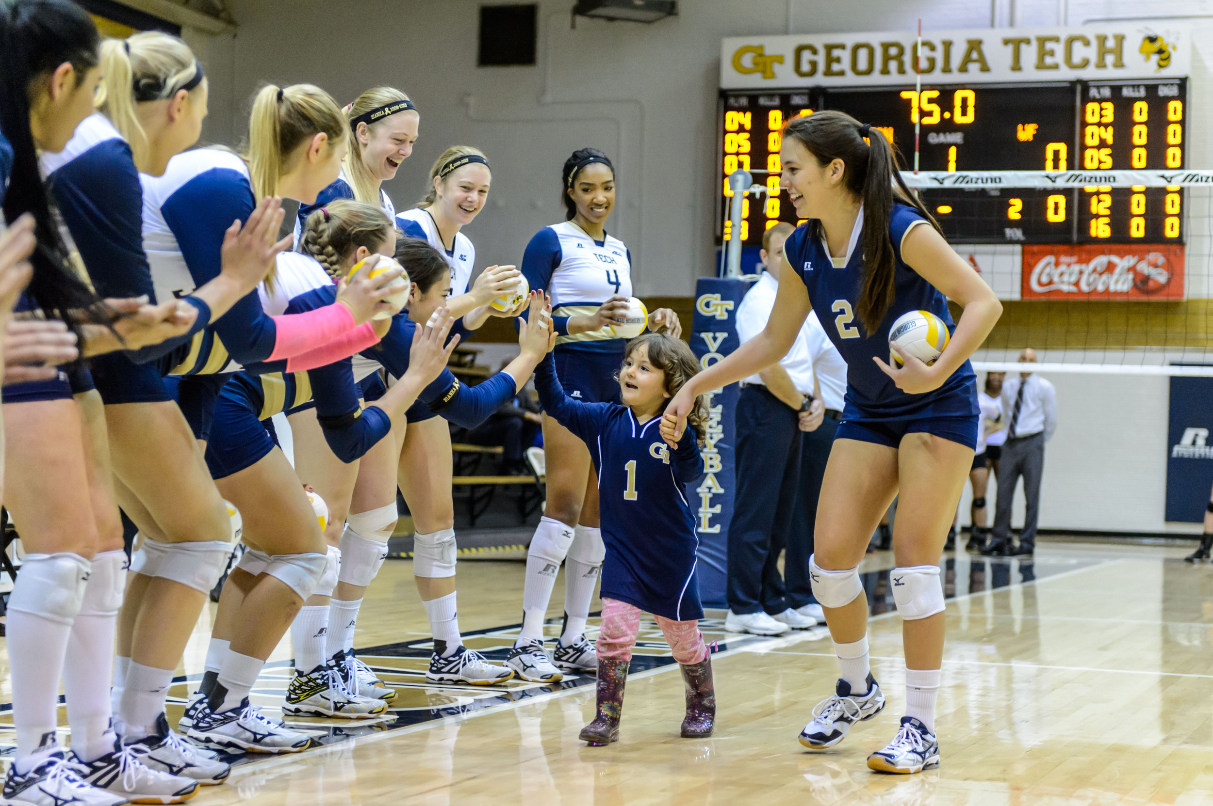 The Yellow Jackets recognized the Friends of Jaclyn foundation, and honored the late Bianka Kucelin and her family.
