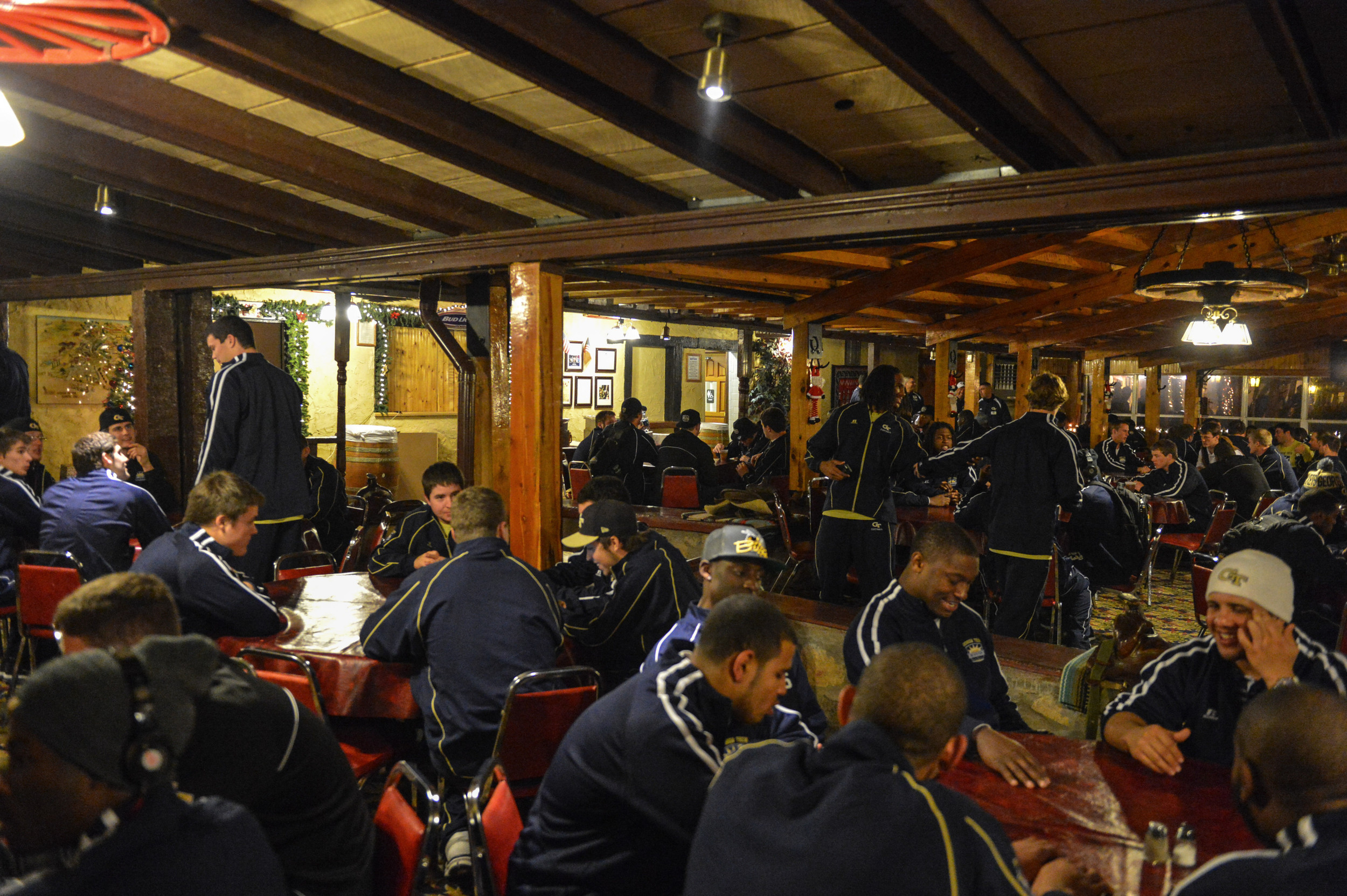 The players enjoyed a delicious steak dinner from Cattleman's Steakhouse in El Paso as part of bowl activities for the 2012 Hyundai Sun Bowl.