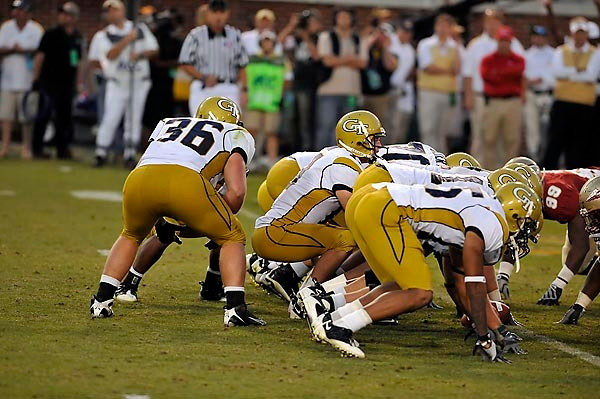 Tech quaterback Jaybo Shaw (11) closed out the game in the 