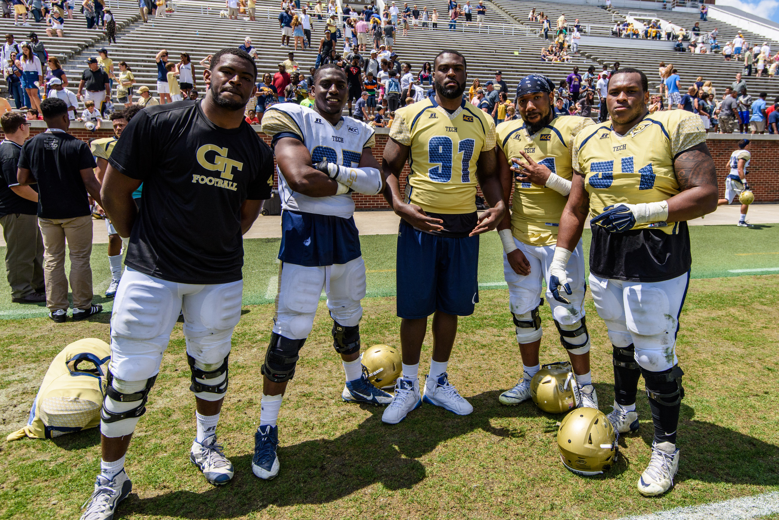 Kyle Cerge-Henderson (54), KeShun Freeman (42), Patrick Gamble (91), Tyler Merriweather (95), Rod Rook-Chungong (41)