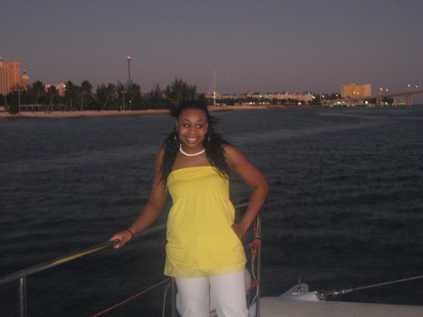 Simone Trice on the boat
