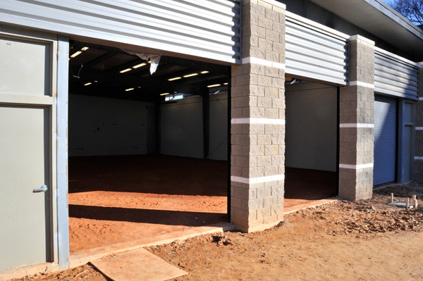 A look at the new indoor batting facility located down the left-field line.