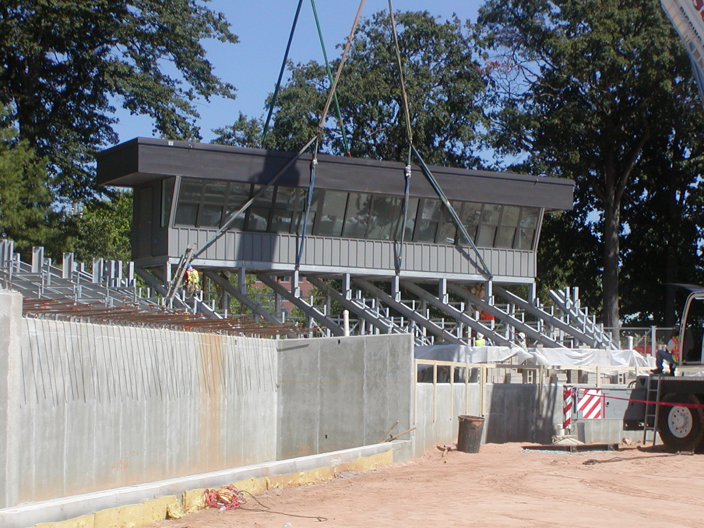 Sept. 5, 2008 - Press Box is moved into place