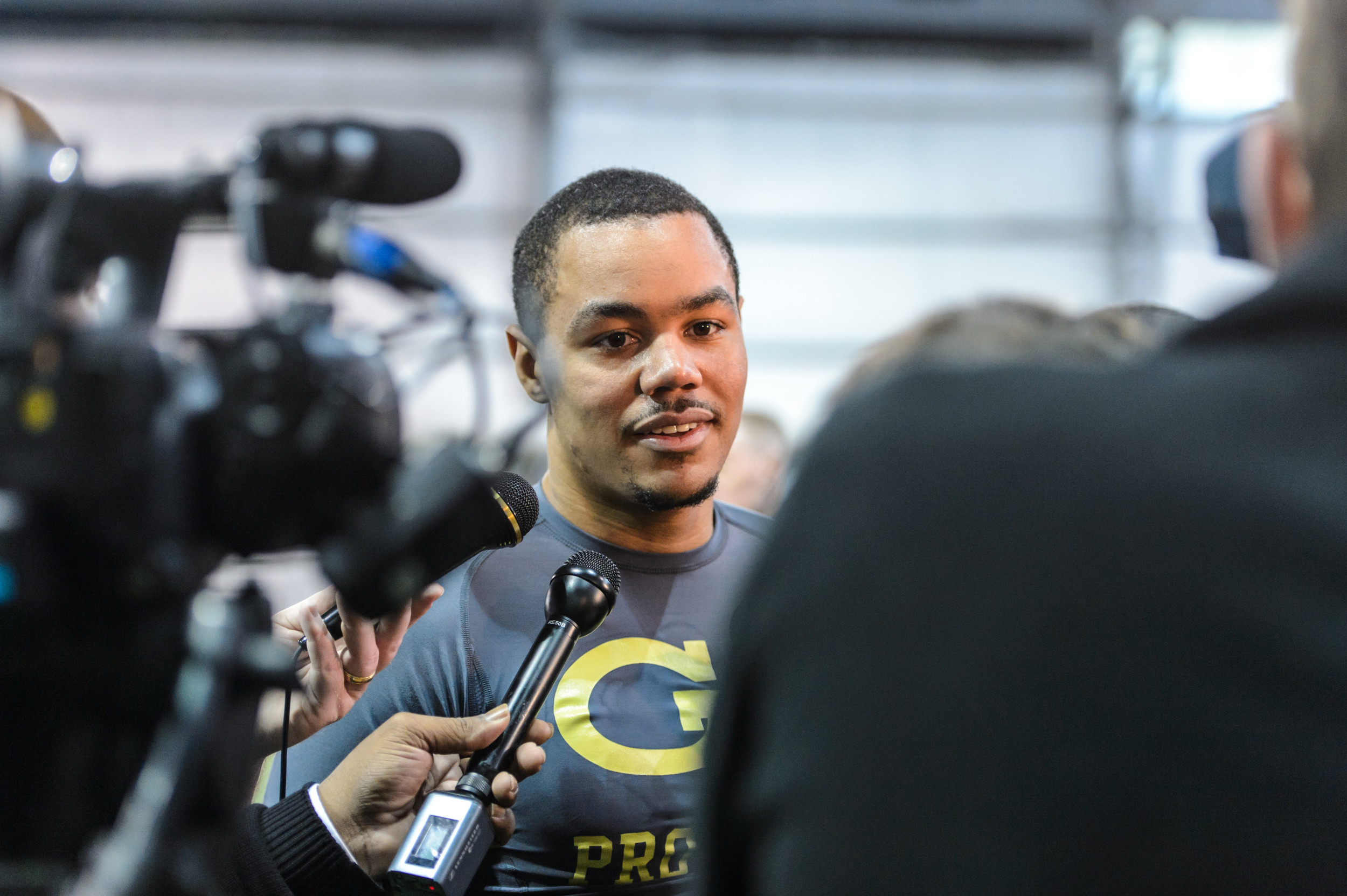 2013 Georgia Tech NFL Pro Day - Tevin Washington talks to the media