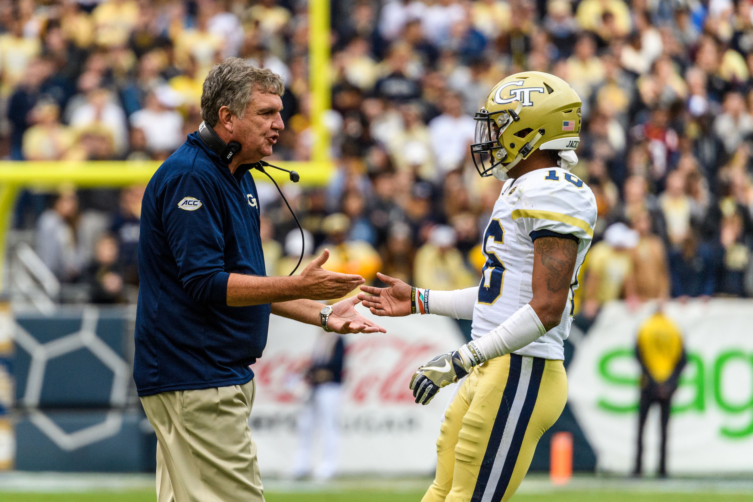 Coach Paul Johnson, TaQuon Marshall (16)