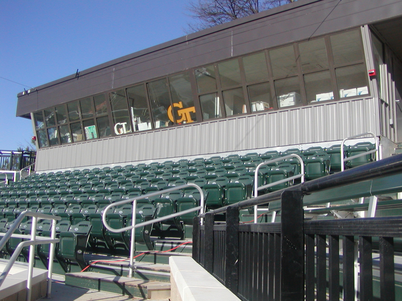 Press Box and grandstand behind home plate (01/15/09).