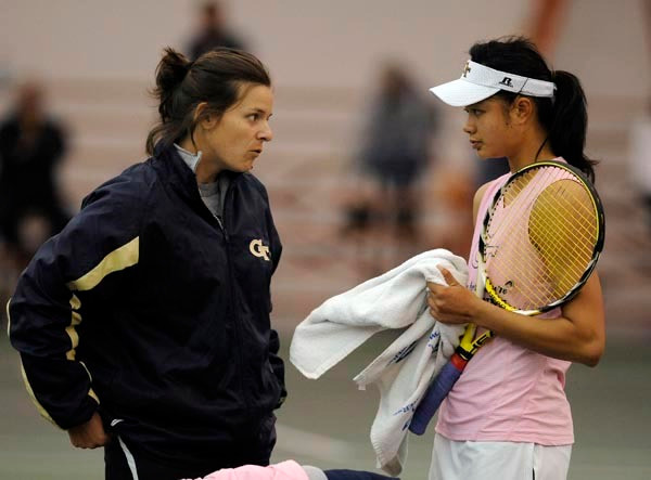 Assistant Coach Anca Dumitrescu with Christina Ngo