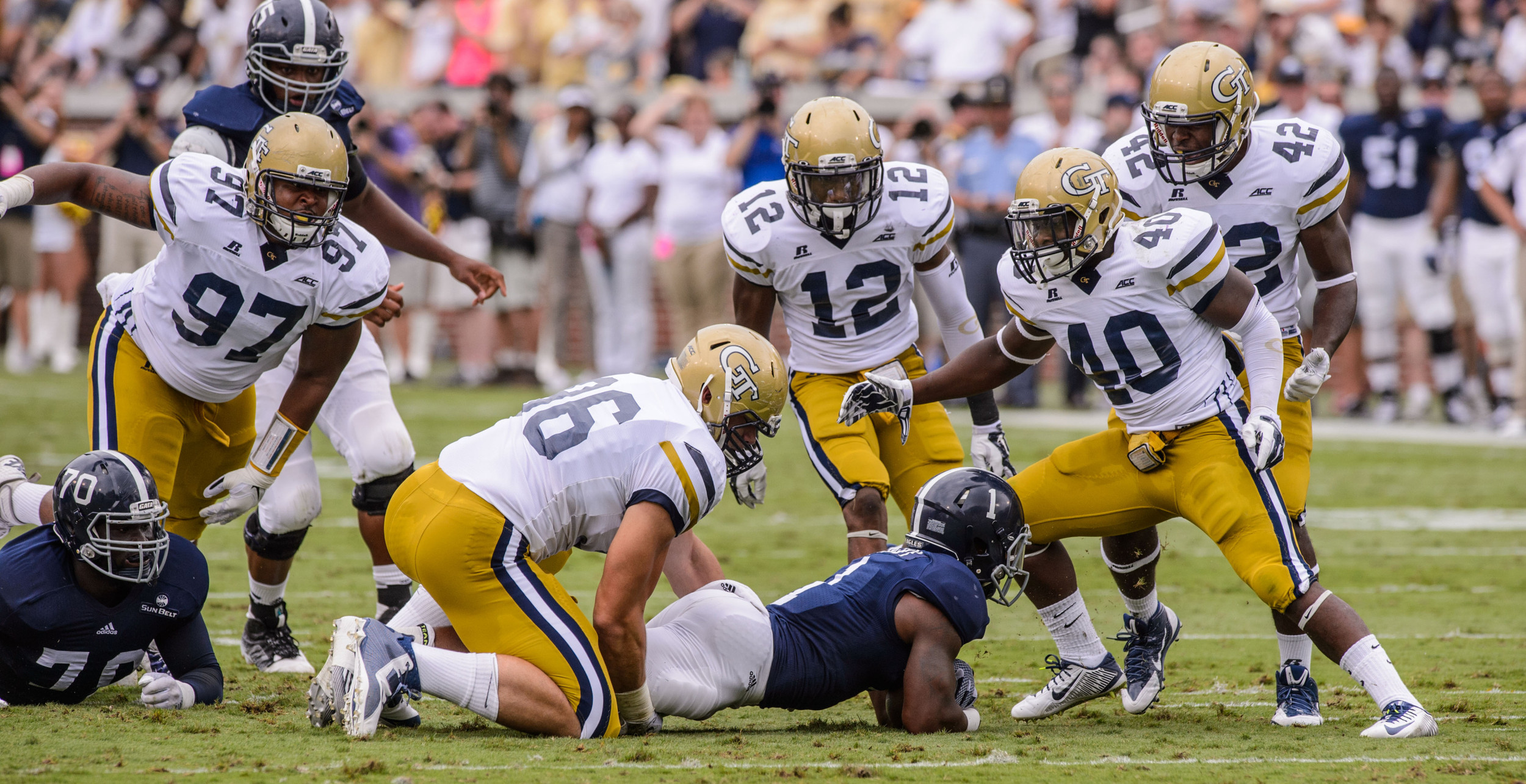 Paul Davis (40), KeShun Freeman (42), Adam Gotsis (96), Shawn Green (97), Demond Smith (12)