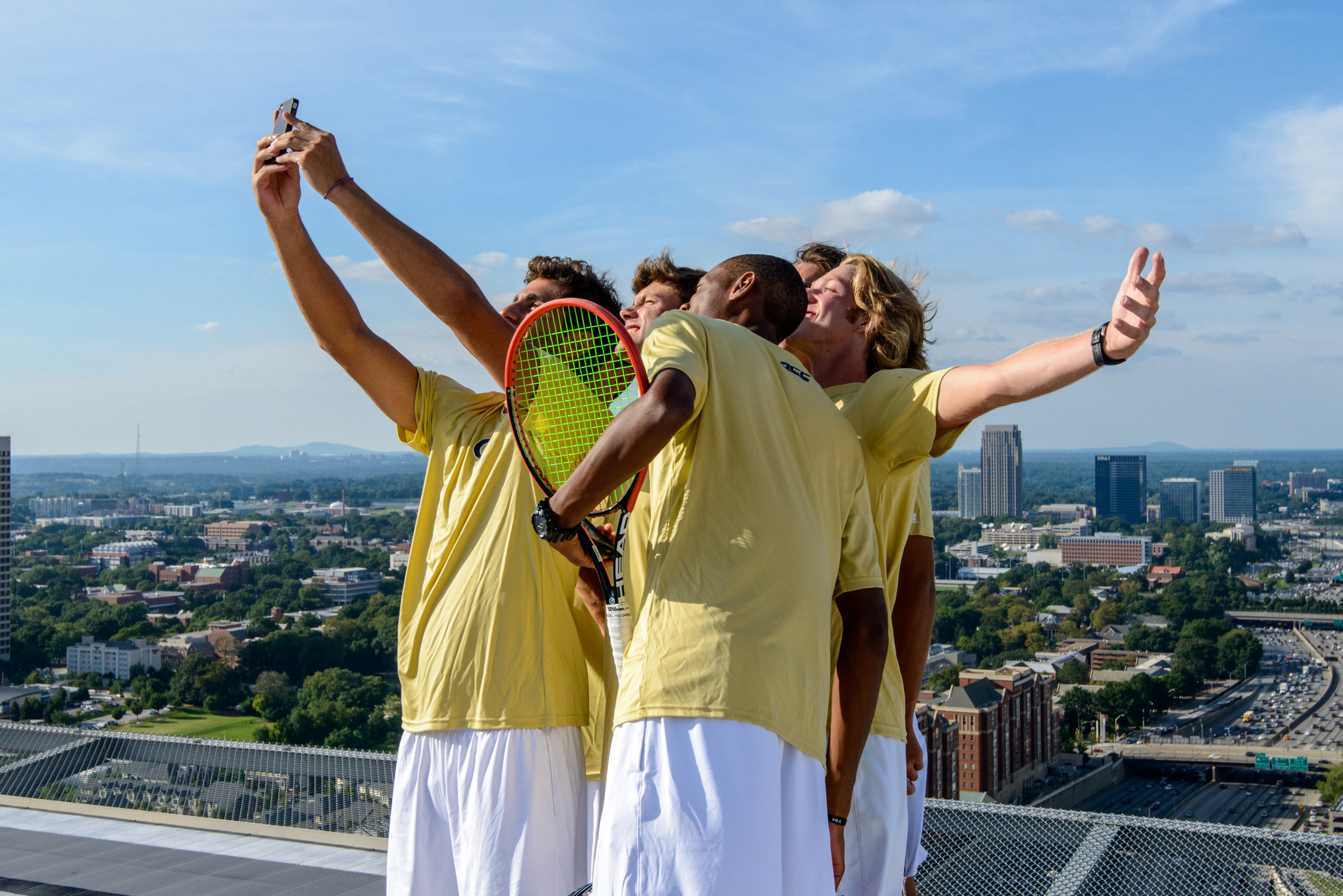 Georgia Tech men's tennis shoot on top of the W Hotel in downtown Atlanta