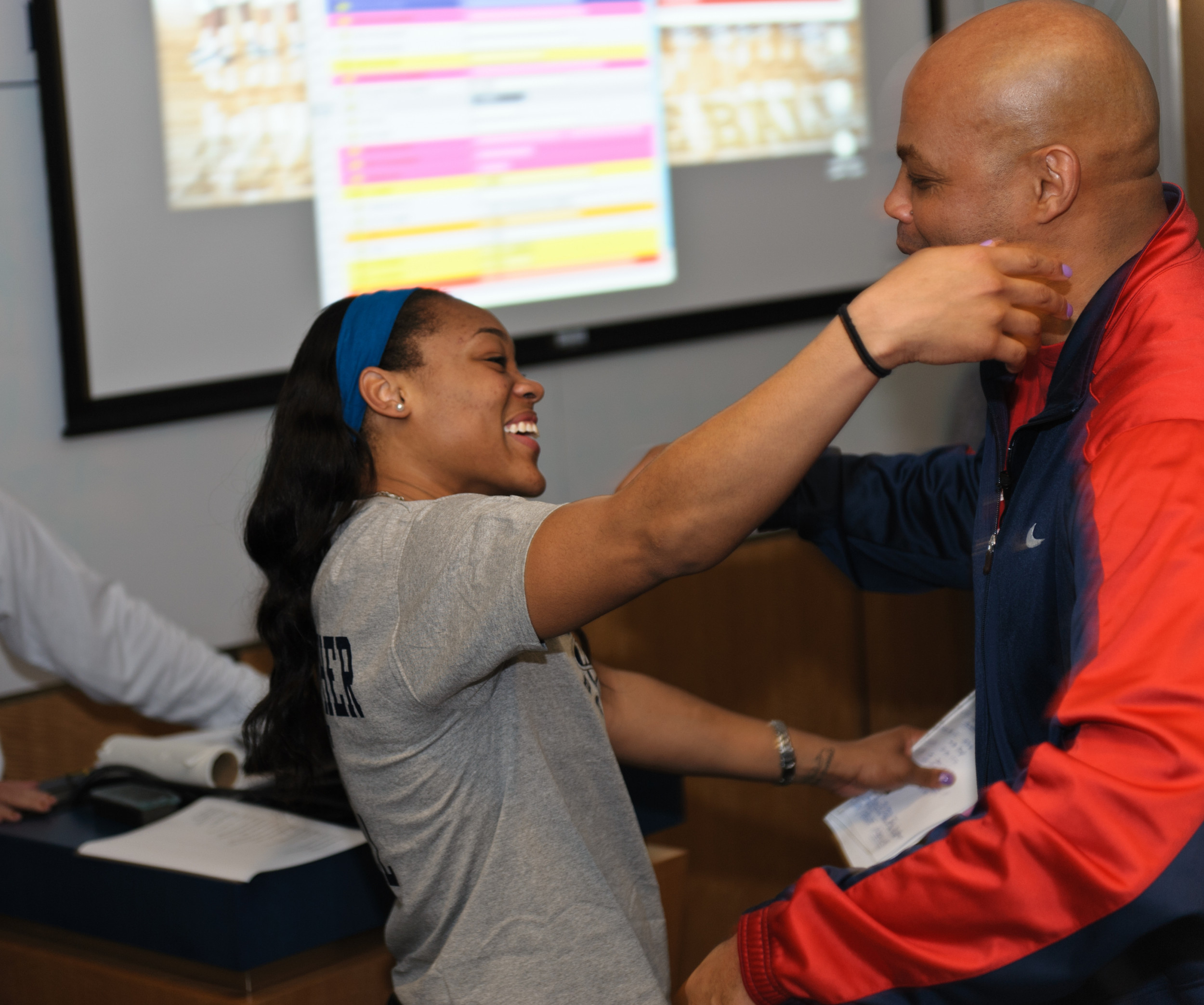 NBA Hall of Famer Charles Barkley speaks with Georgia Tech Women's Basketball prior to the NC State game.