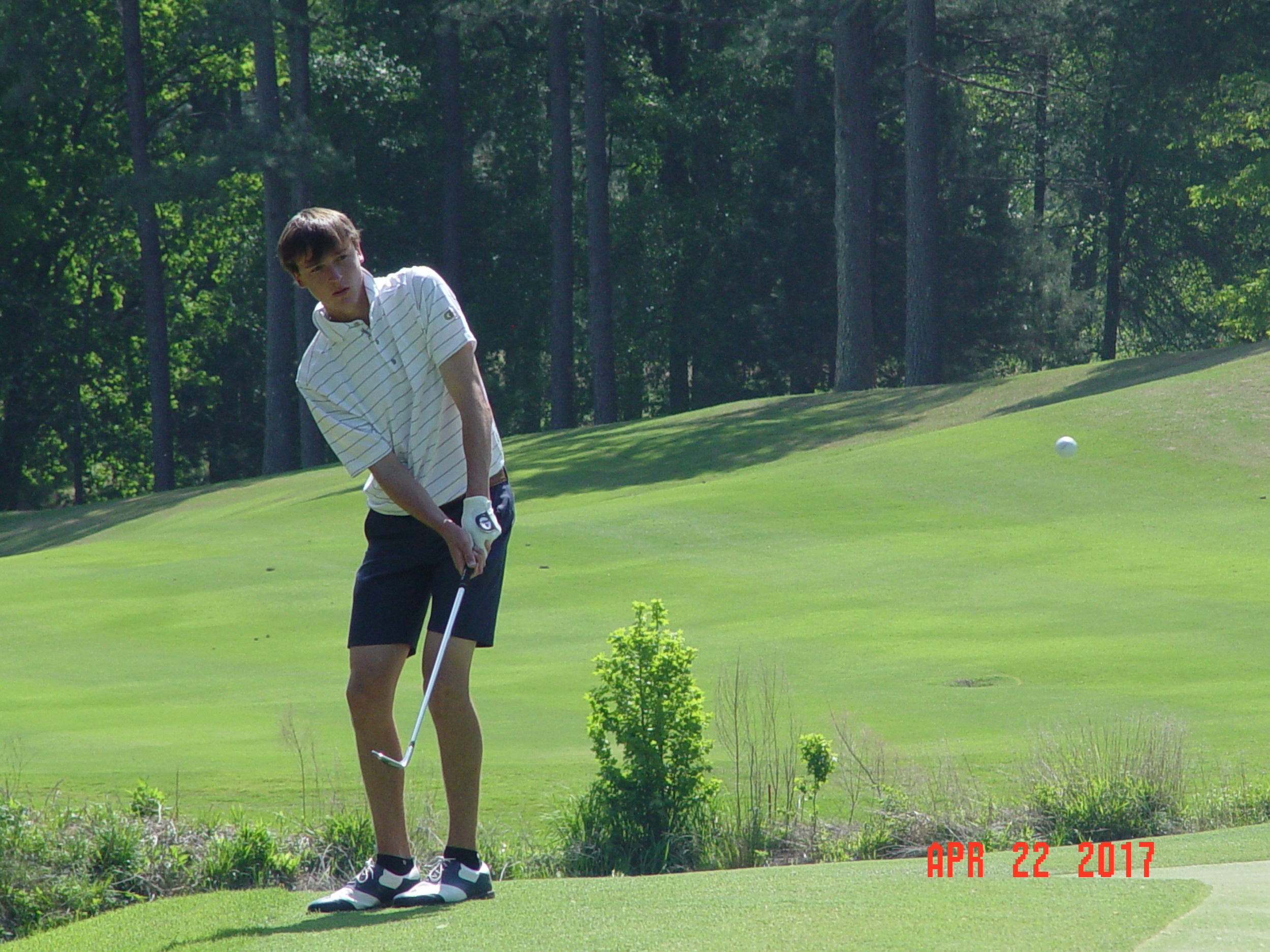 Luke Schniederjans during the second round of the ACC Men's Golf Championship, Musgrove Mill Golf Club, Clinton, S.C., April 22, 2017