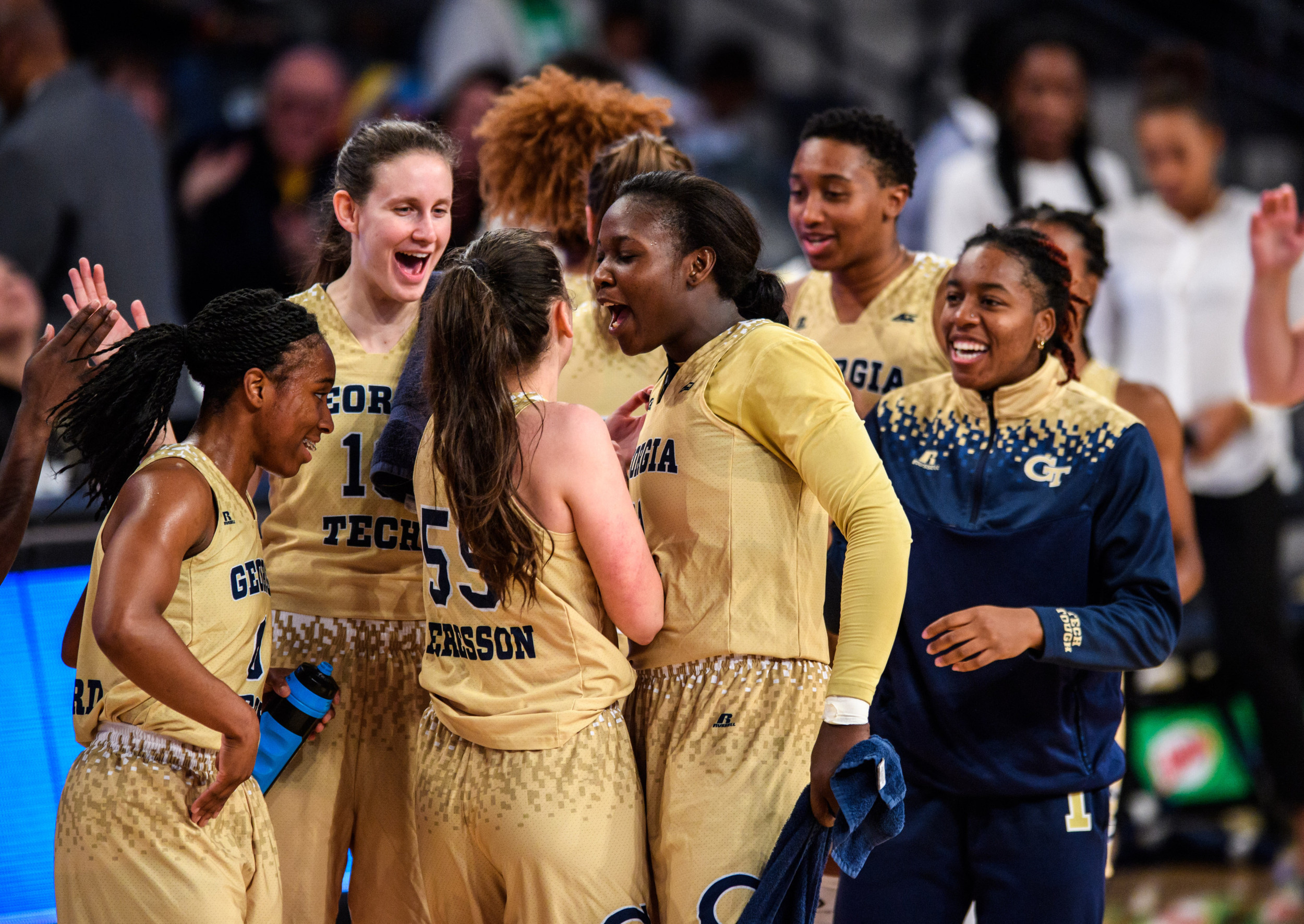 Elo Edeferioka (11), Antonia Peresson (55), Kaylan Pugh (1), Imani Tilford (0), Katarina Vuckovic (10)