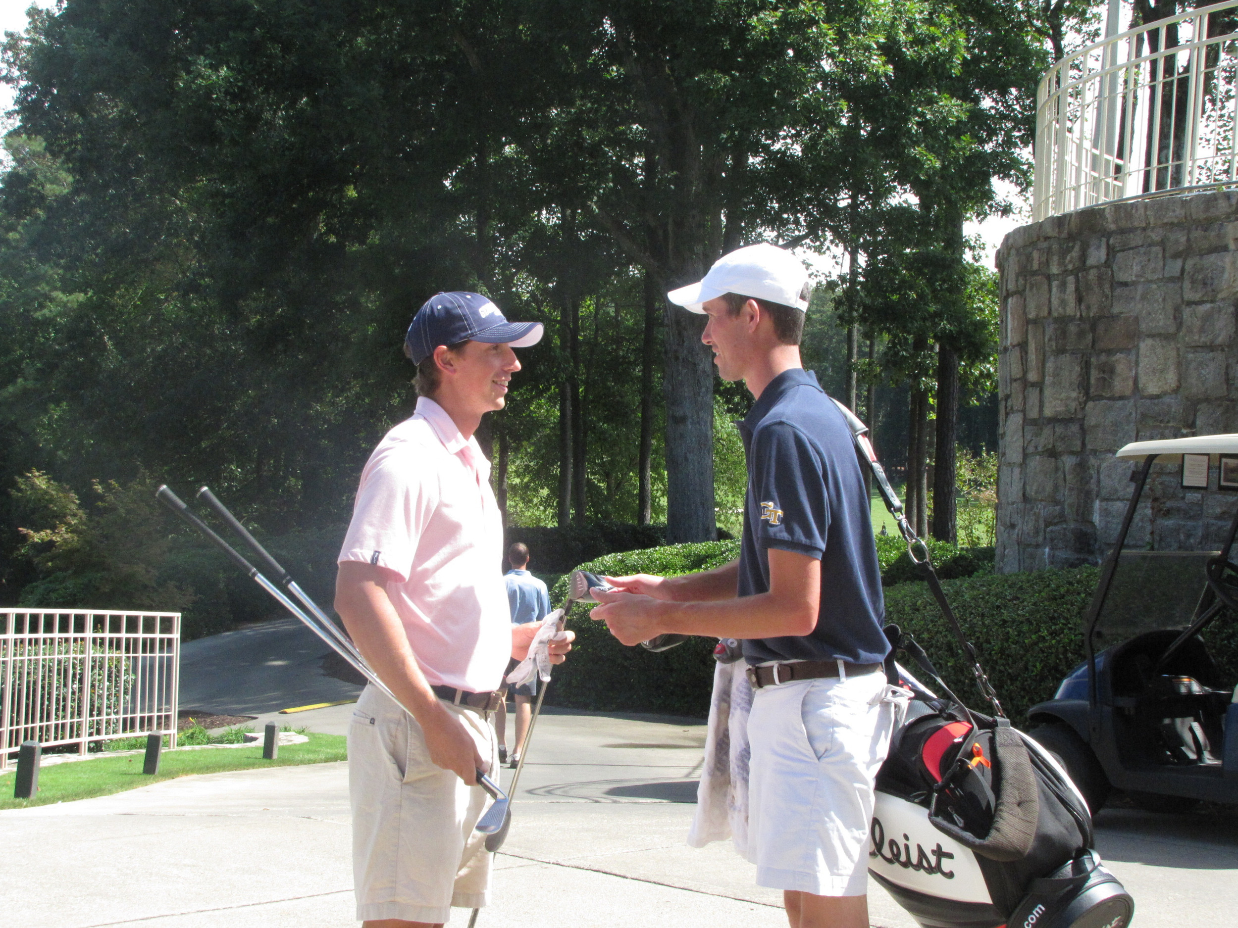 John-Tyler Griffin and Chesson Hadley at the Ramblin' Wreck Cup, Georgia Tech golf's annual fund-raiser at the Golf Club of Georgia, September 22, 2014