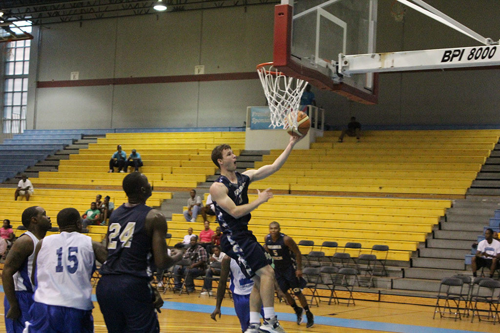Ben Lammers - Georgia Tech men's basketball game action during their 2015 Bahamas Tour.