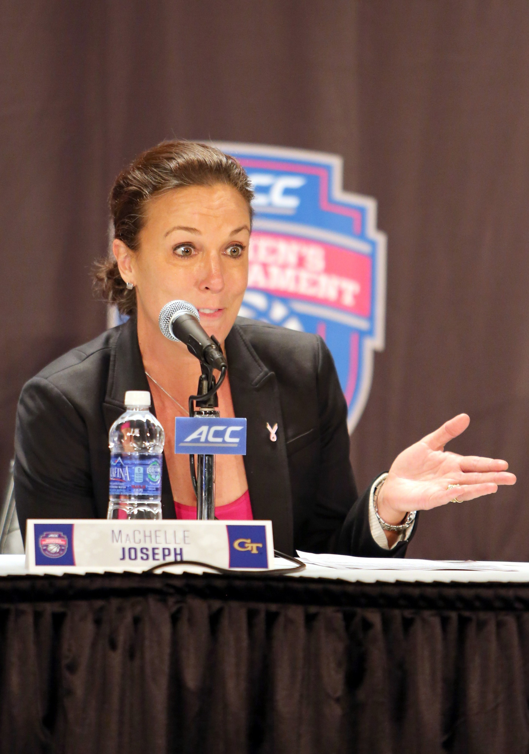 Coach Joseph addresses the media following Georgia Tech's win.