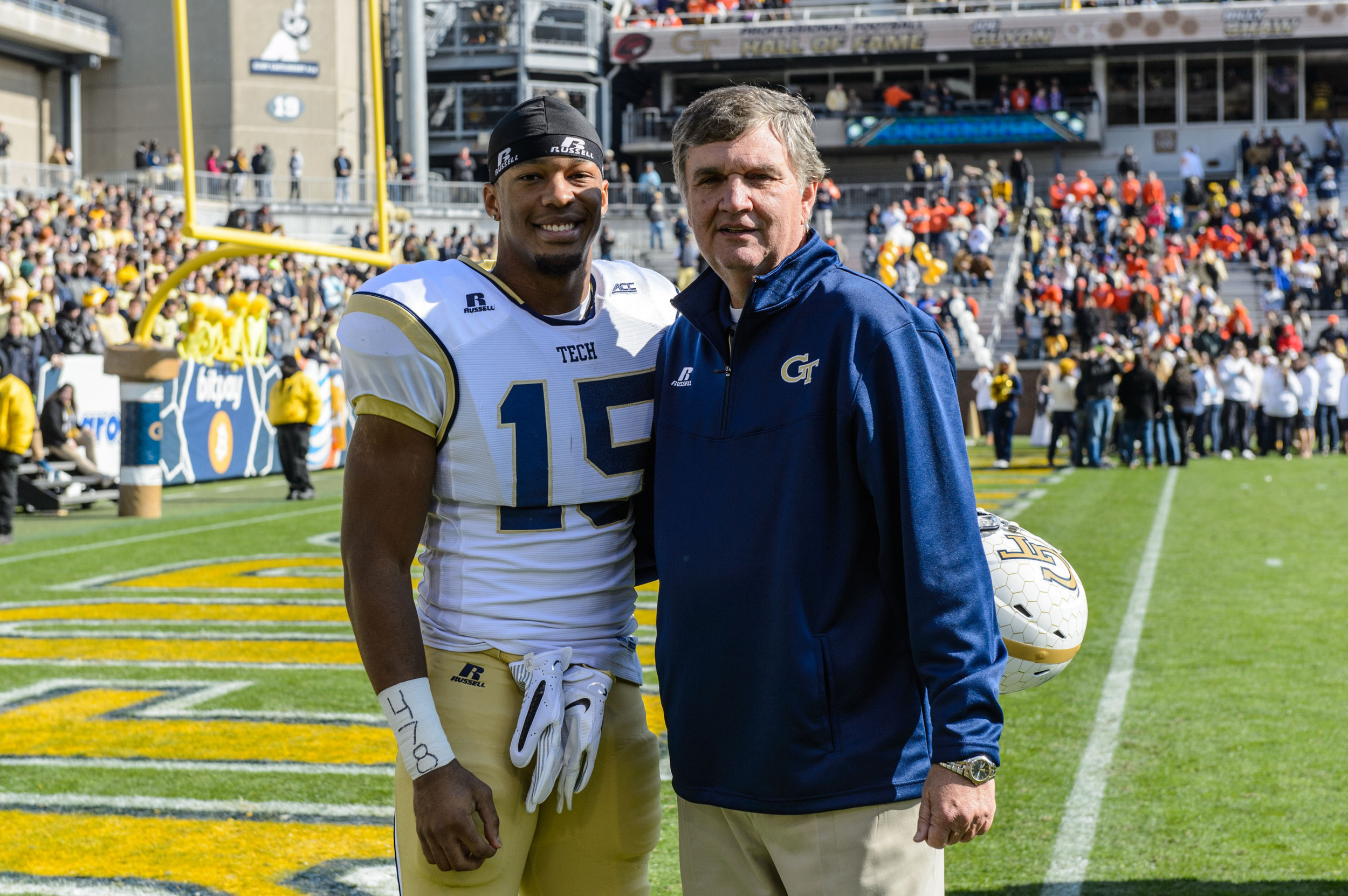 Coach Paul Johnson, DeAndre Smelter (15)
