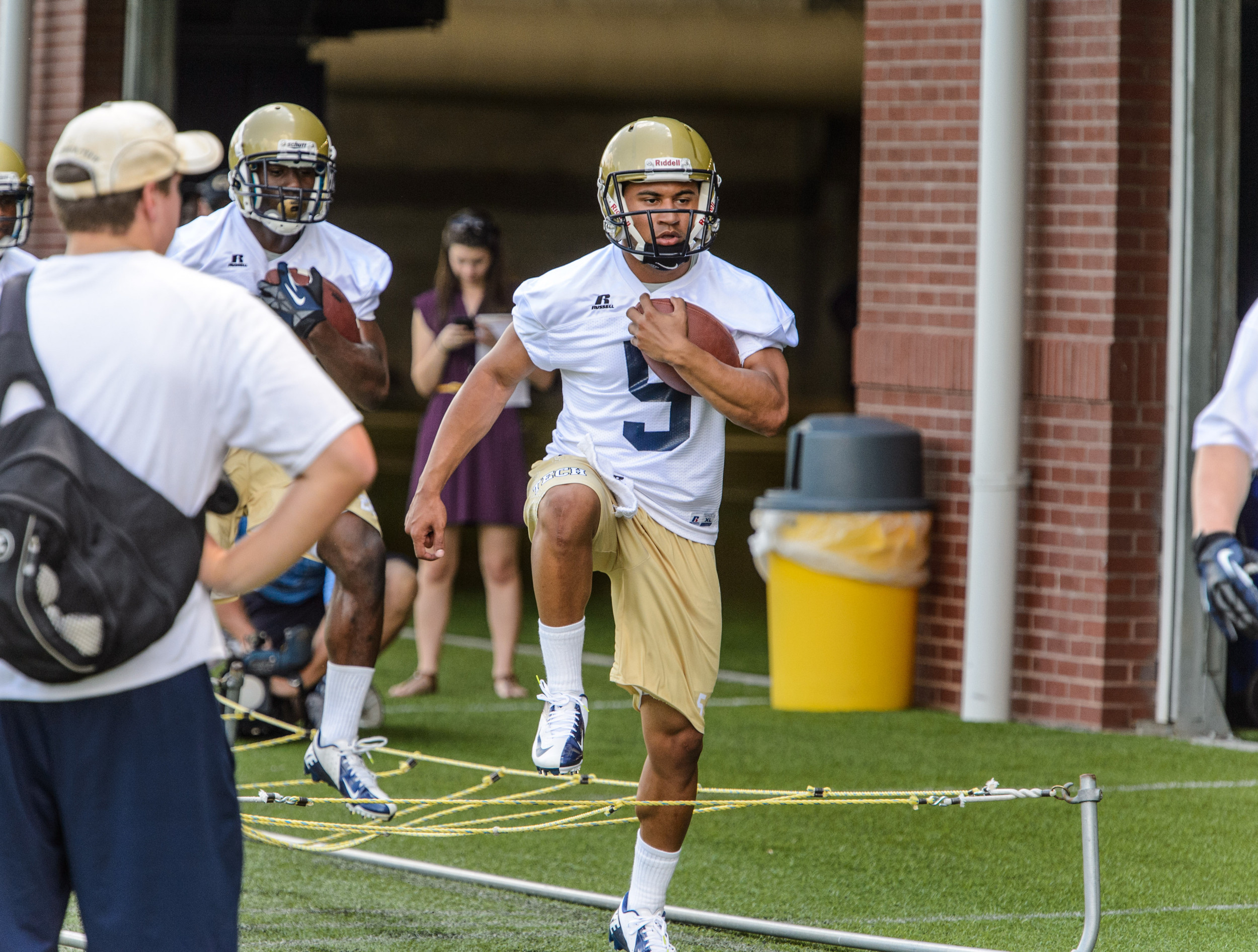 First practice of 2013 GT Football Camp.