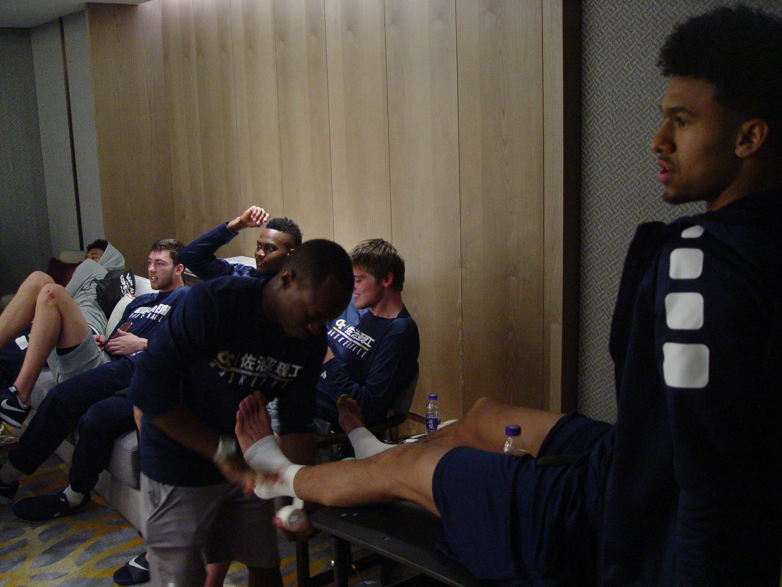 Georgia Tech men's basketball team has its first full practice after arrival in Hangzhou, China, at the Dragon Sports Centre in Hangzhou, China.