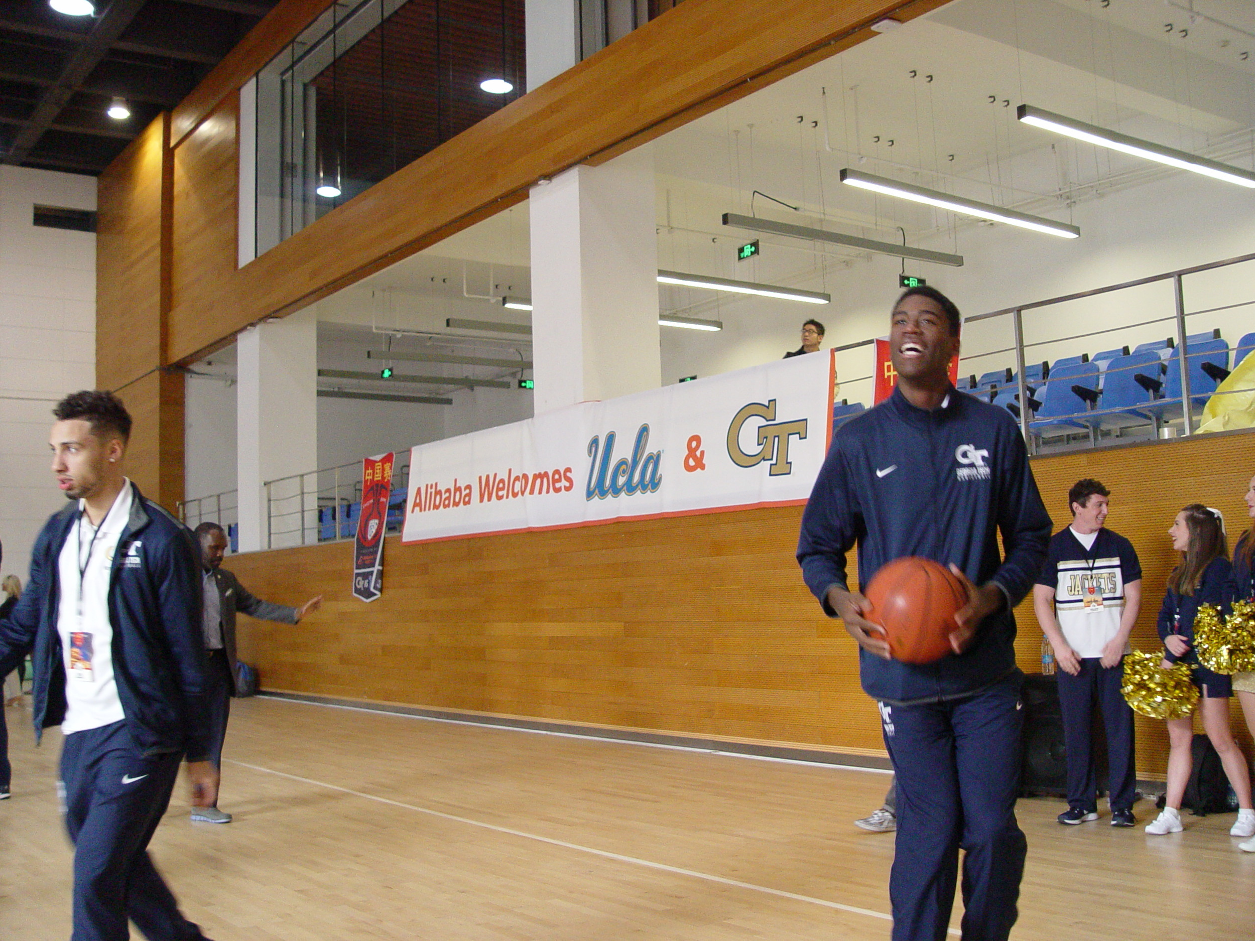 Shootaround in the gym at Alibaba, Georgia Tech in China, Alibaba visit, November 6, 2017