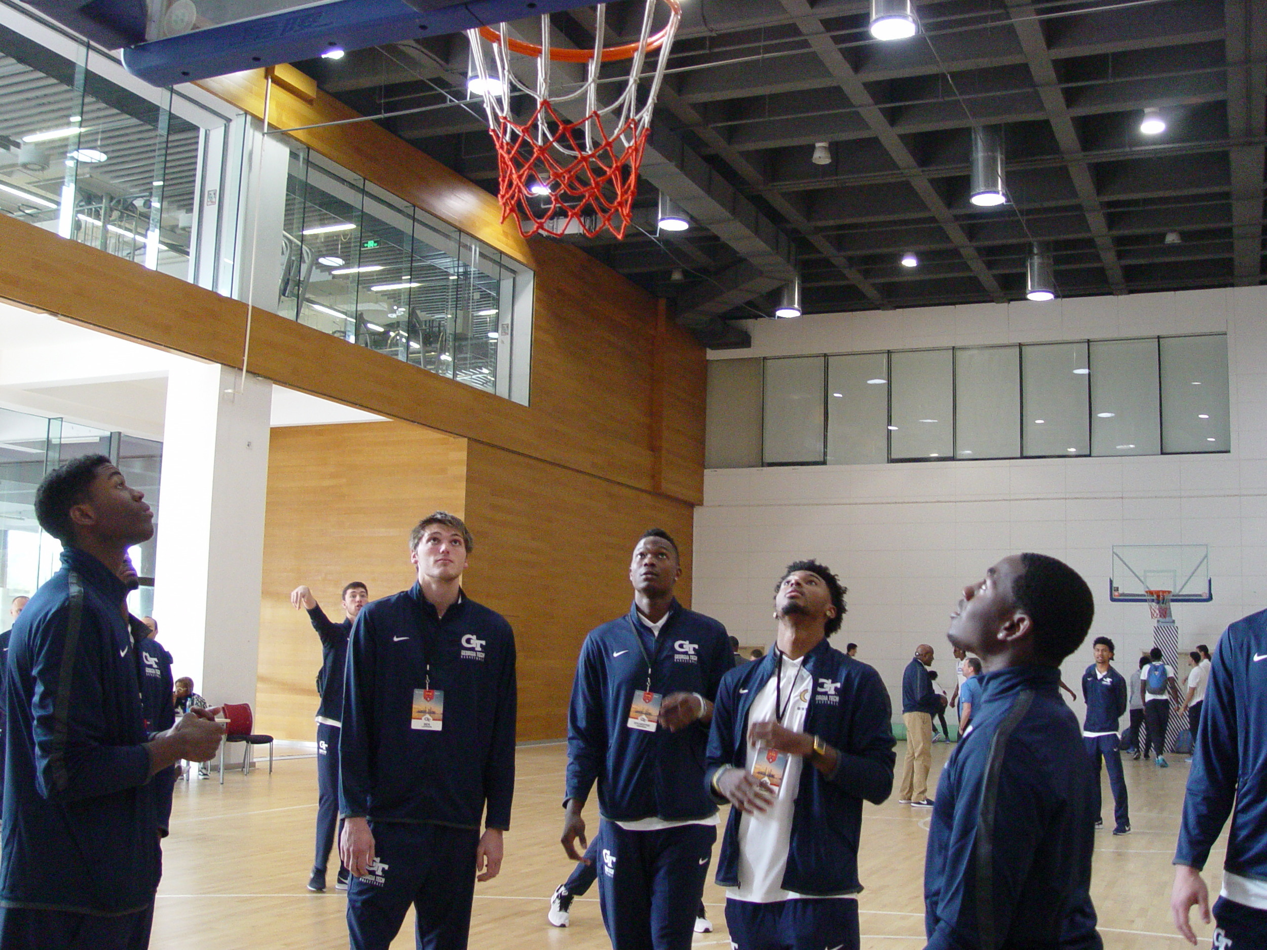 Shootaround in the gym at Alibaba, Georgia Tech in China, Alibaba visit, November 6, 2017