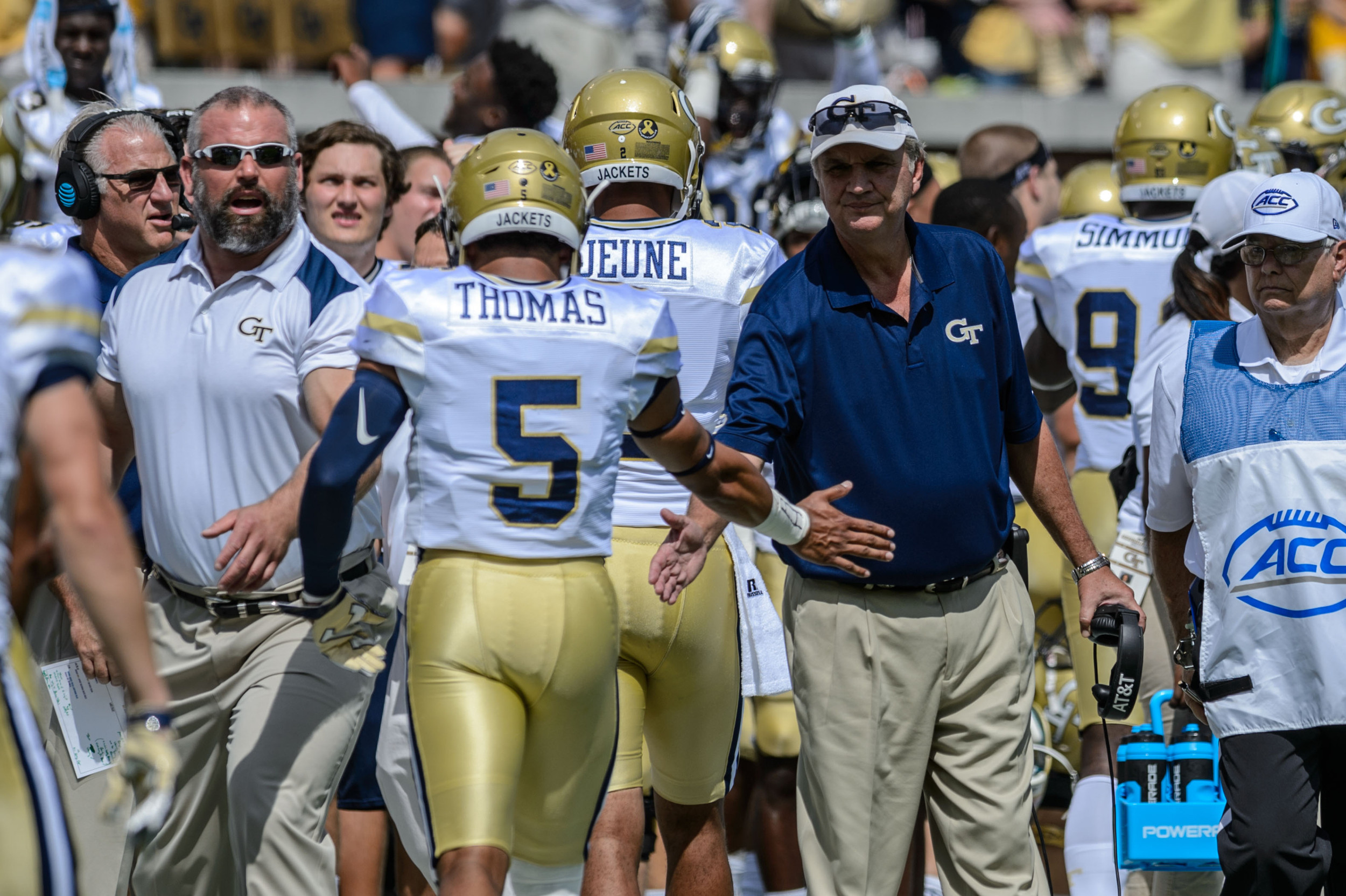 Coach Paul Johnson, Justin Thomas (5)
