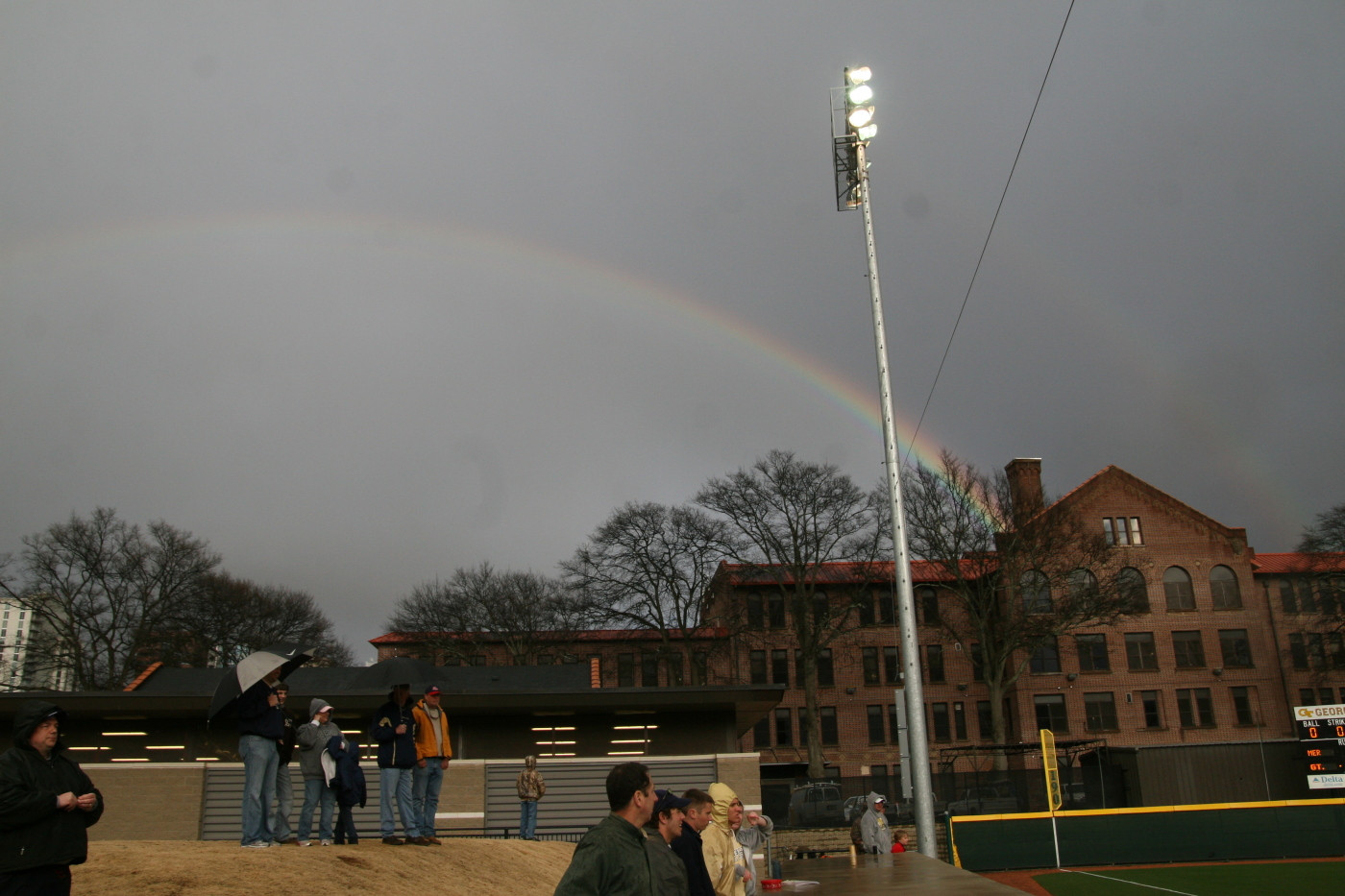 Rainbow over left field