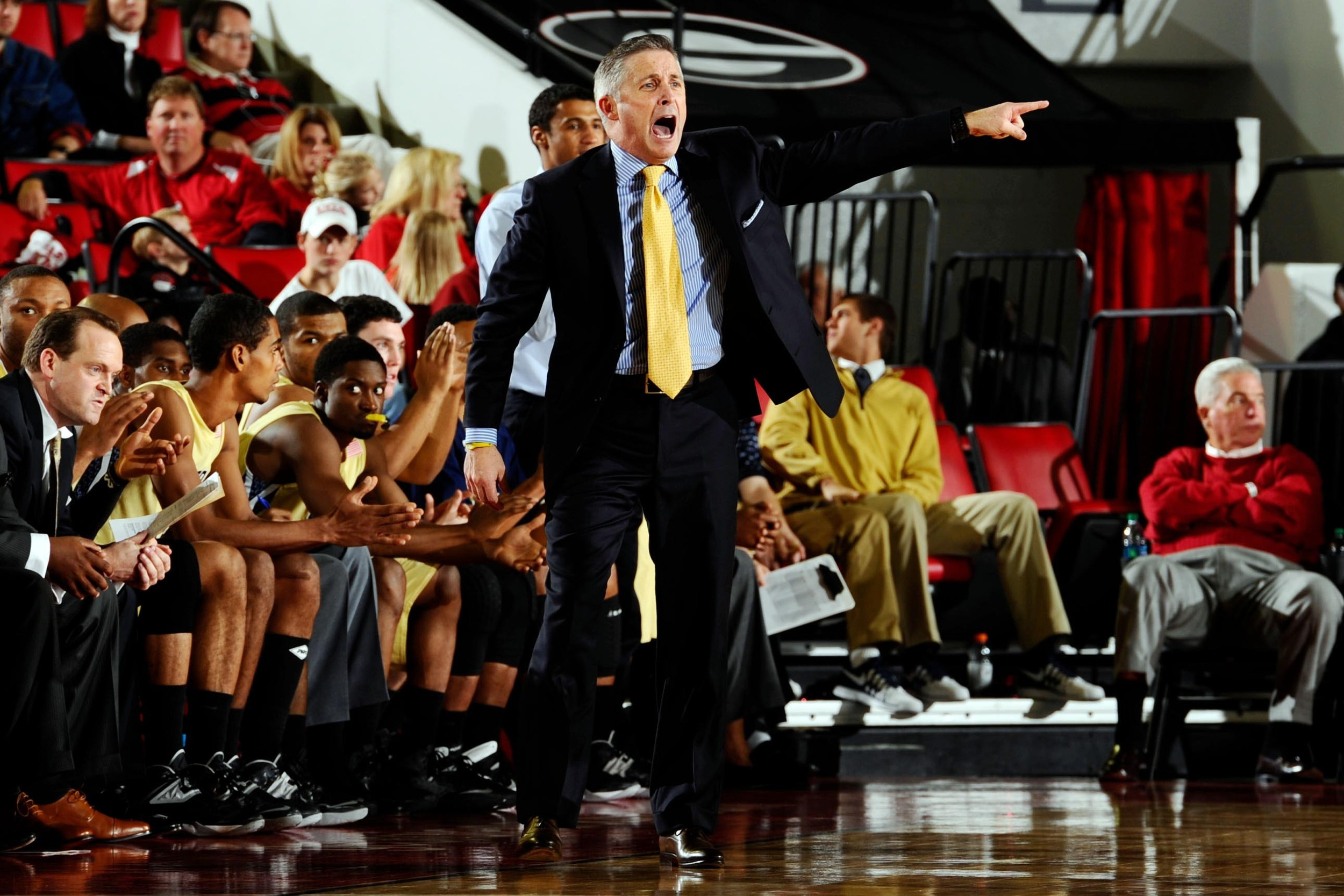 Head coach Brian Gregory reacts to a play against the Bulldogs during the second half. Dale Zanine-USA TODAY Sports