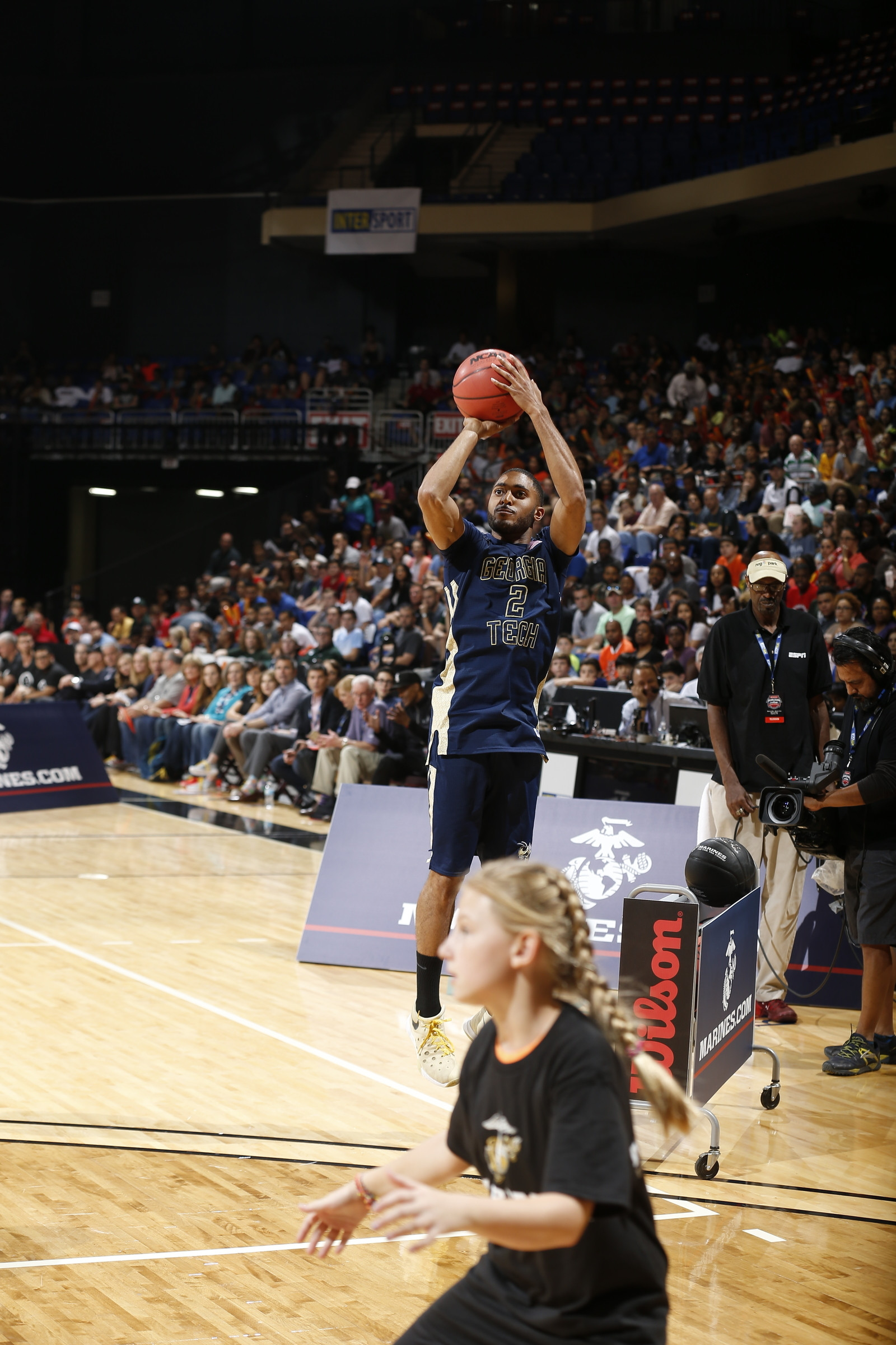 Adam Smith fires away at the 2016 State Farm 3-Point Championship.